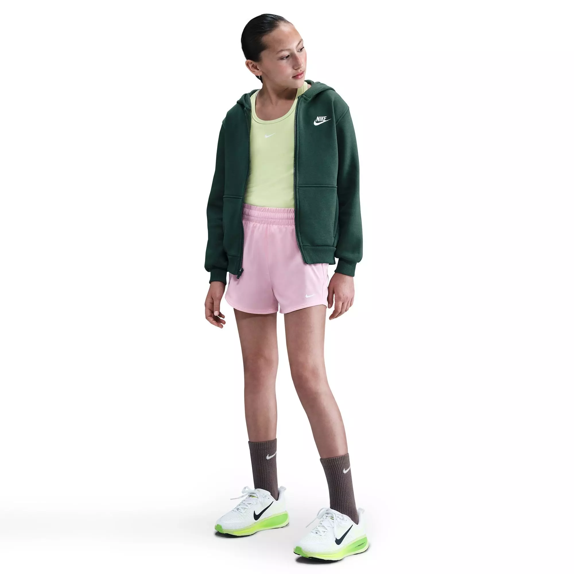 Nike Big Girls' Dri-FIT High-Waisted Woven Training Shorts - Pink - PINK