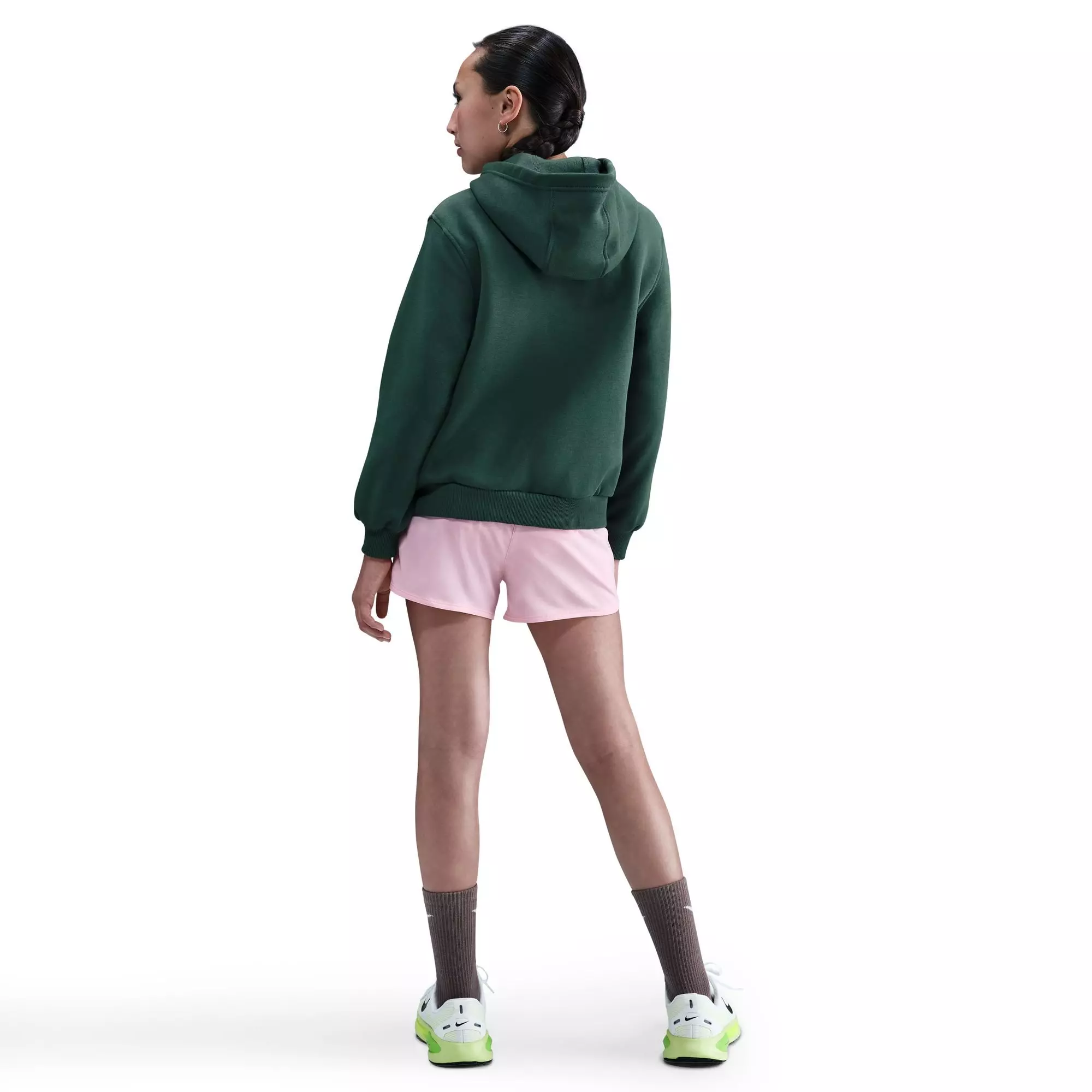 Nike Big Girls' Dri-FIT High-Waisted Woven Training Shorts - PINK