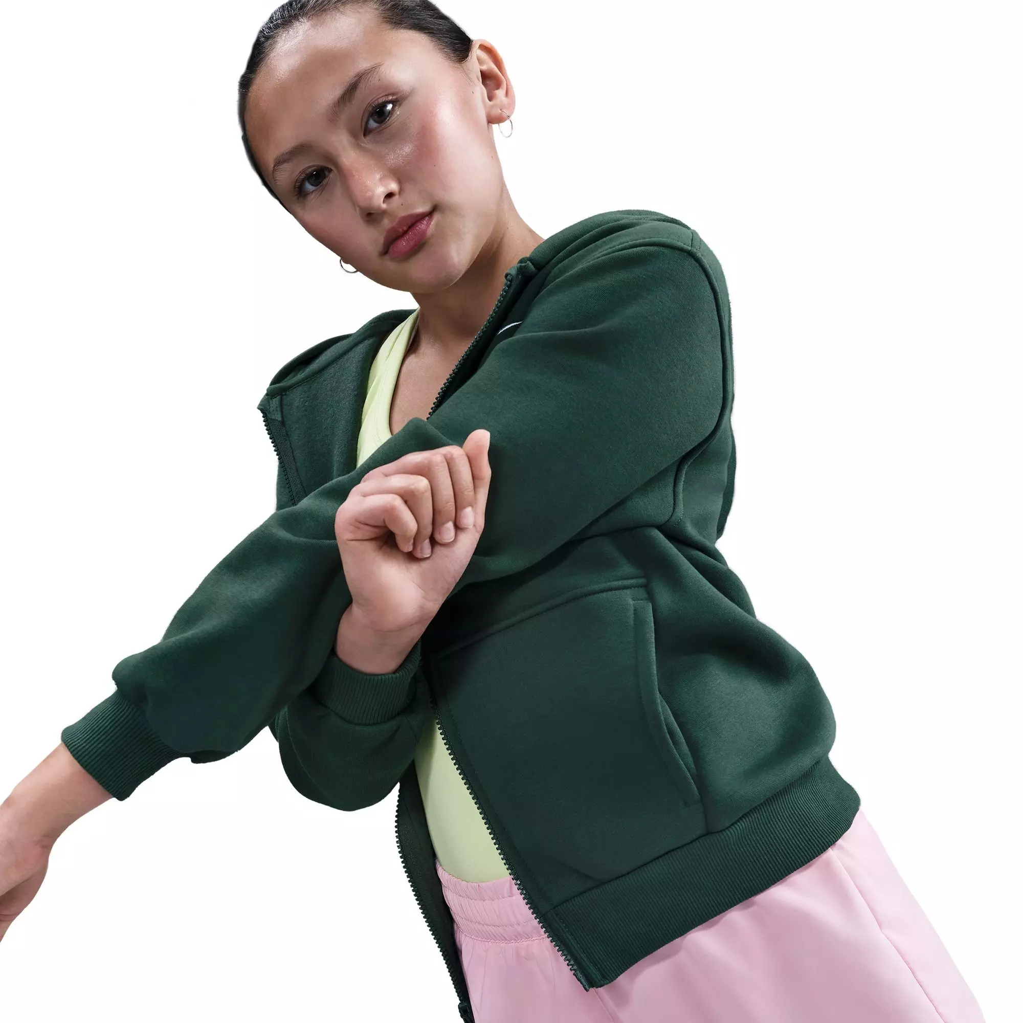 Nike Big Girls' Dri-FIT High-Waisted Woven Training Shorts - PINK