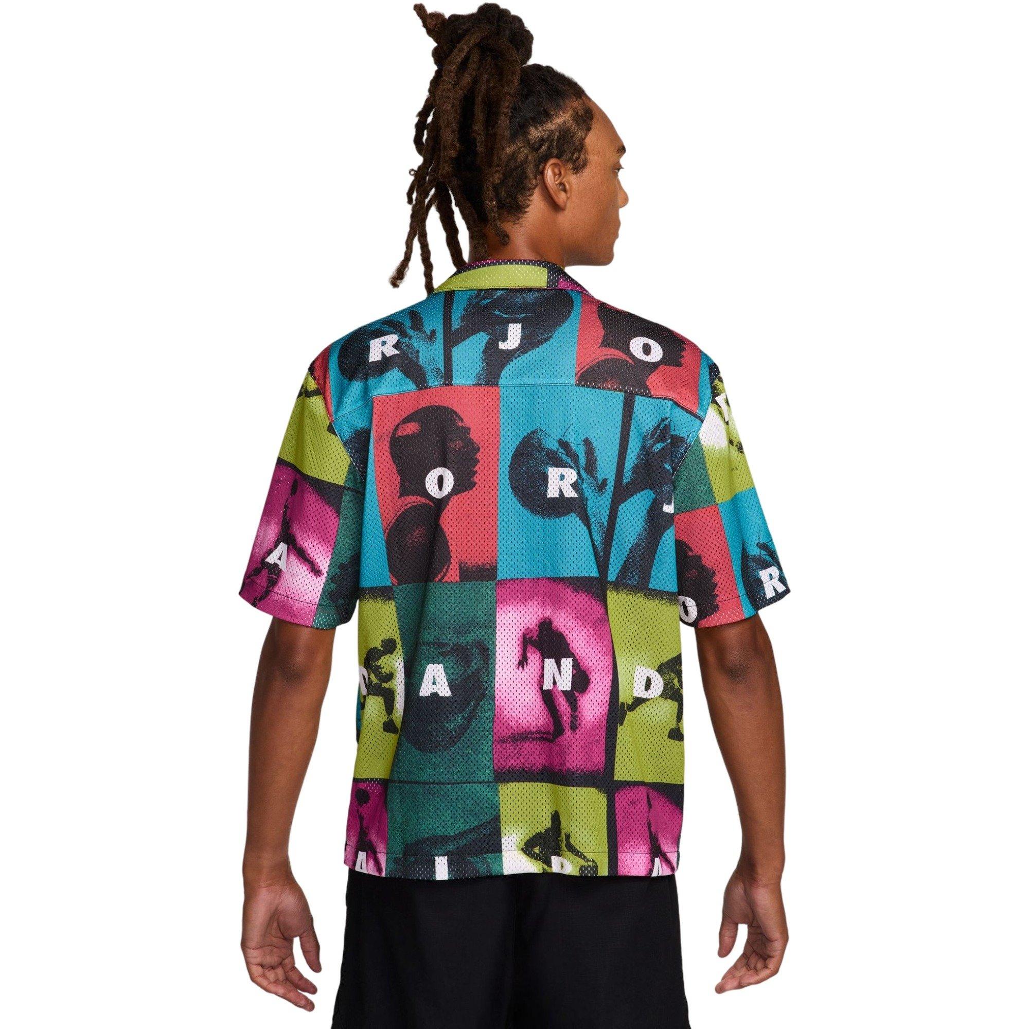 Jordan Men's Brooklyn All-Over Print Mesh Shirt - MULTI-COLOR Thumbnail View 2