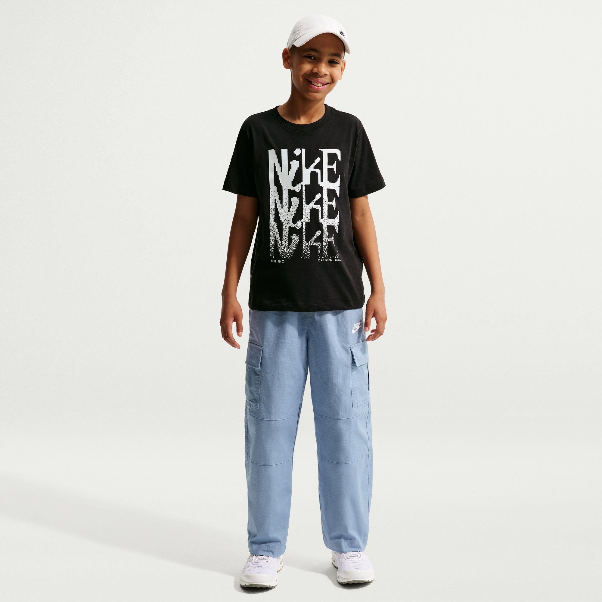 Nike Big Boy's Script Tee - Black - BLACK Thumbnail View 1
