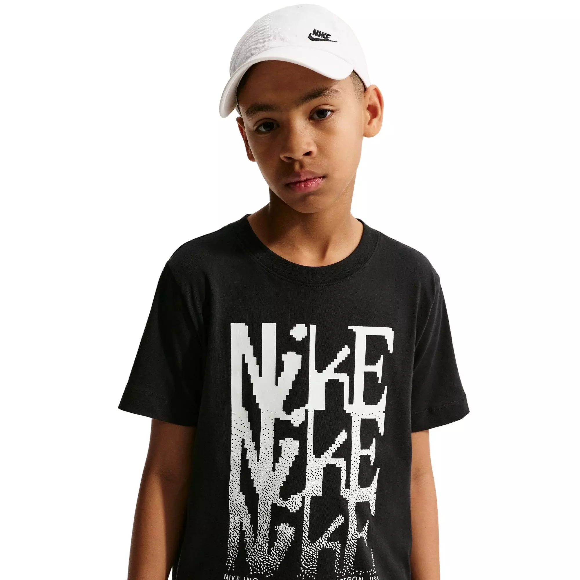 Nike Big Boys' Script Tee - Black - BLACK