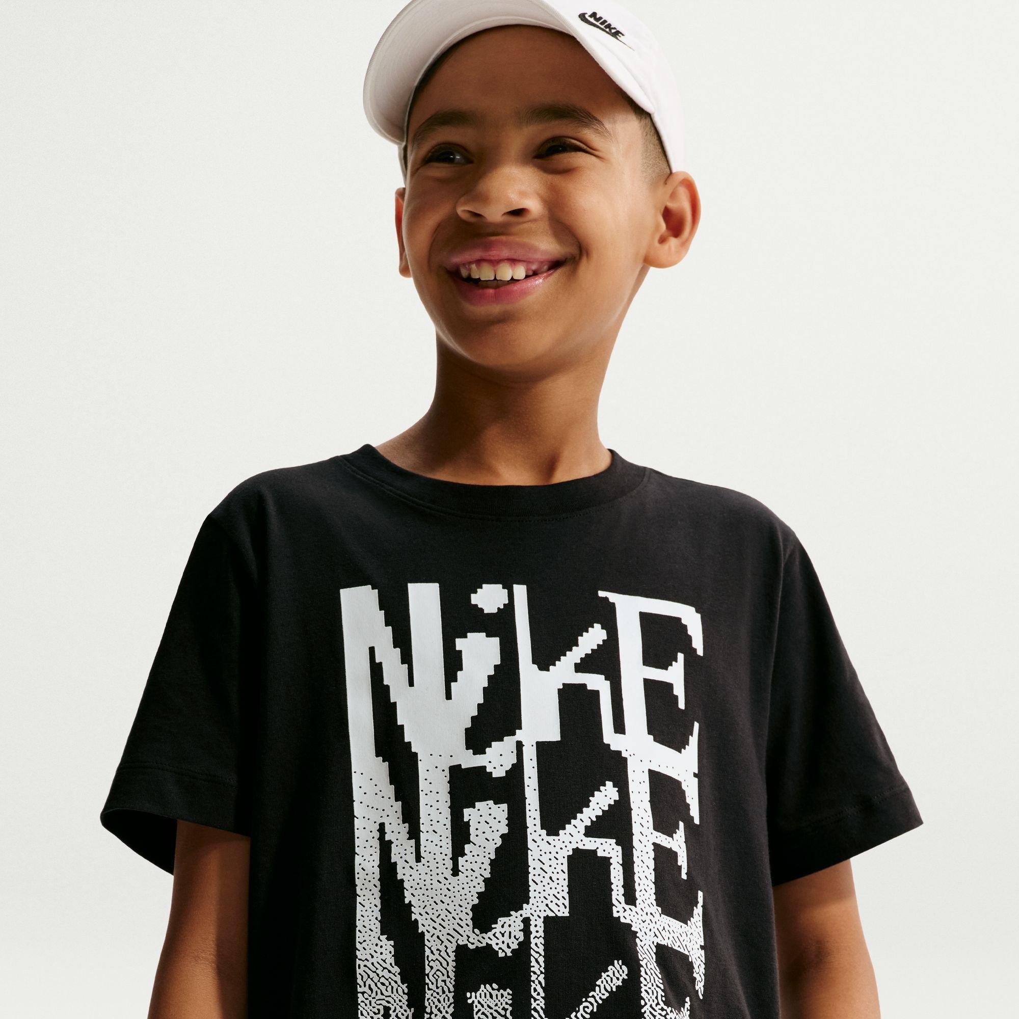 Nike Big Boy's Script Tee - Black - BLACK Thumbnail View 5