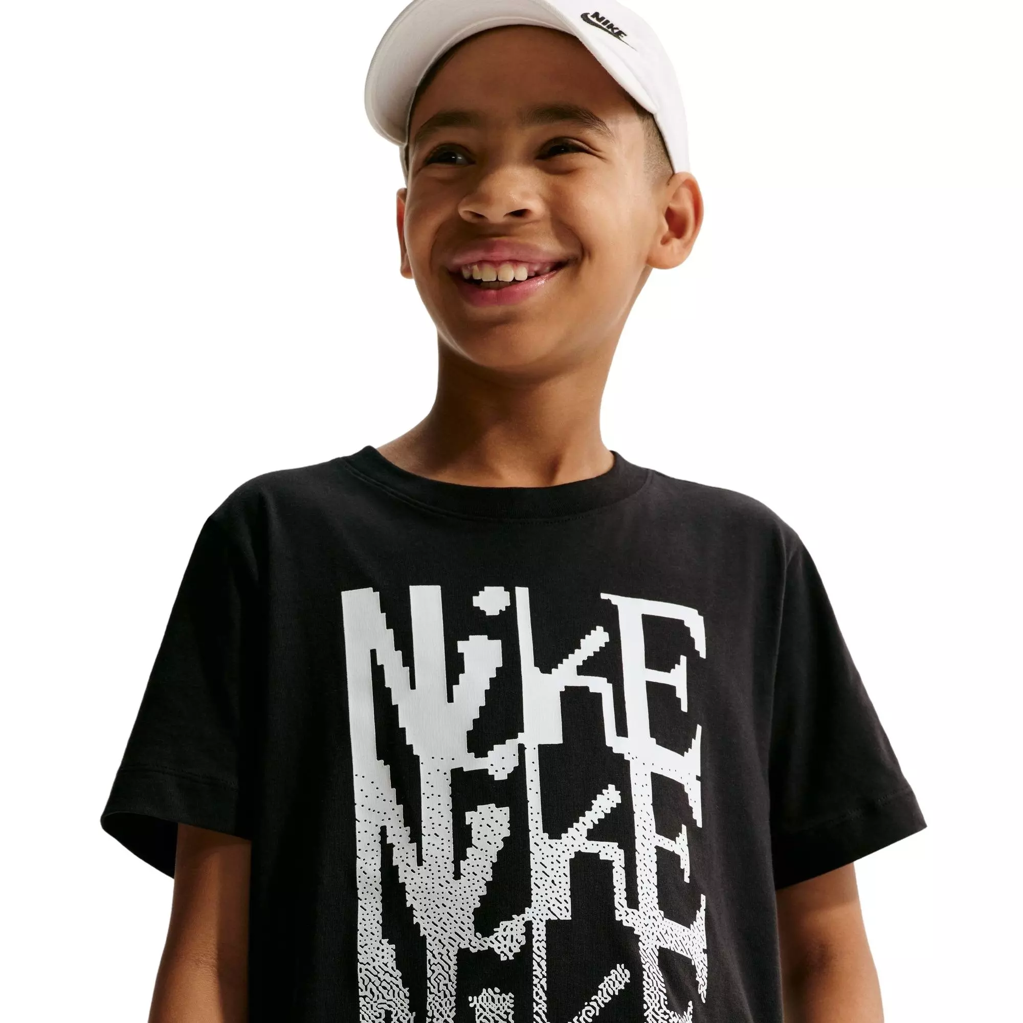 Nike Big Boys' Script Tee - Black - BLACK