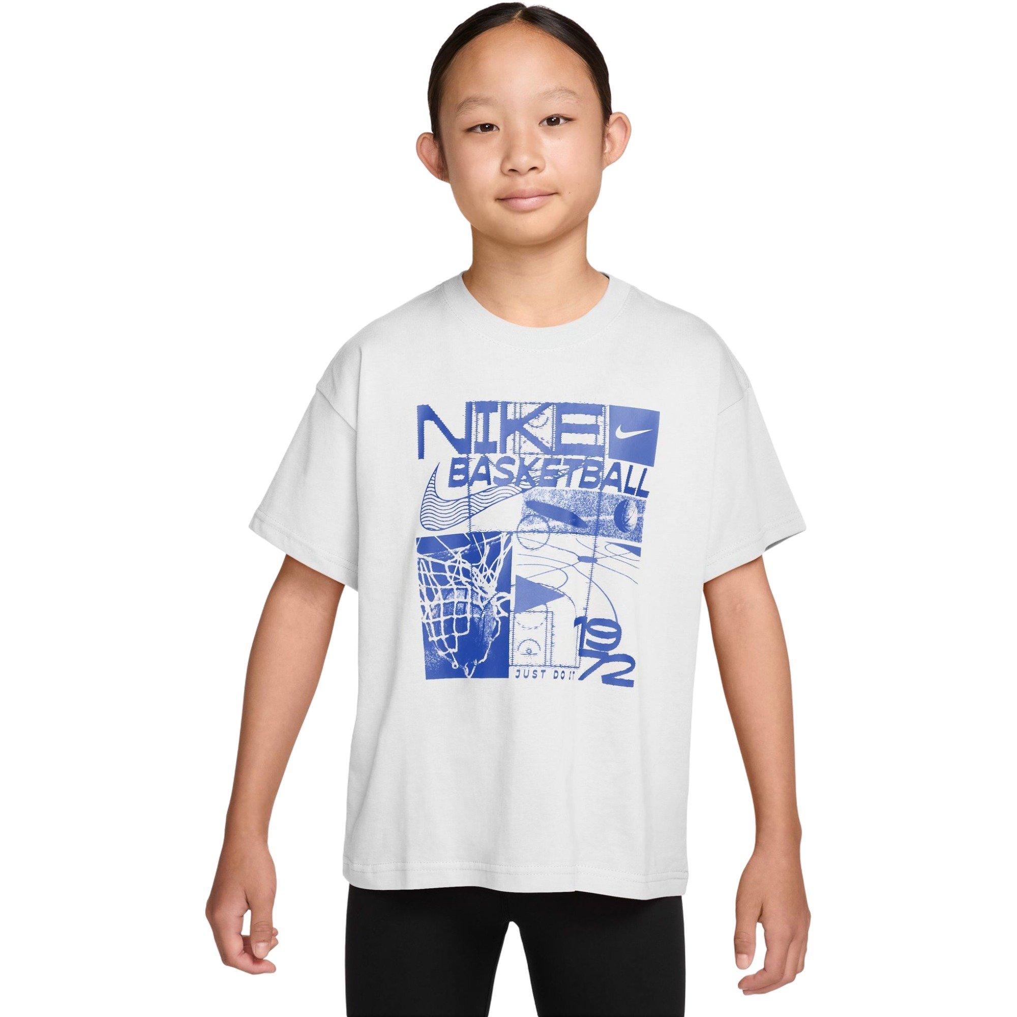 Nike Big Boys' Sportswear Basketball Tee - WHITE Thumbnail View 1