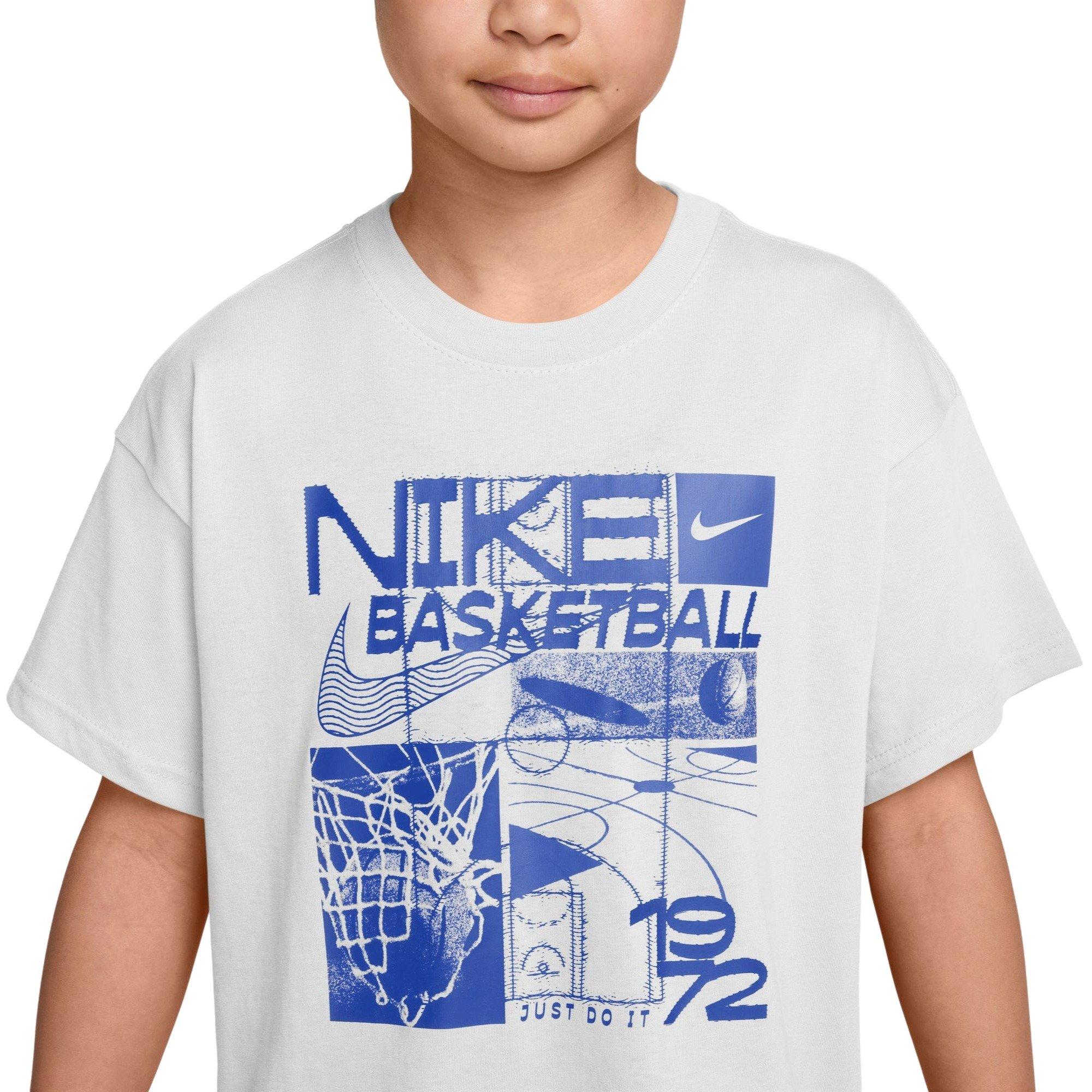 Nike Big Boys' Sportswear Basketball Tee - WHITE Thumbnail View 3