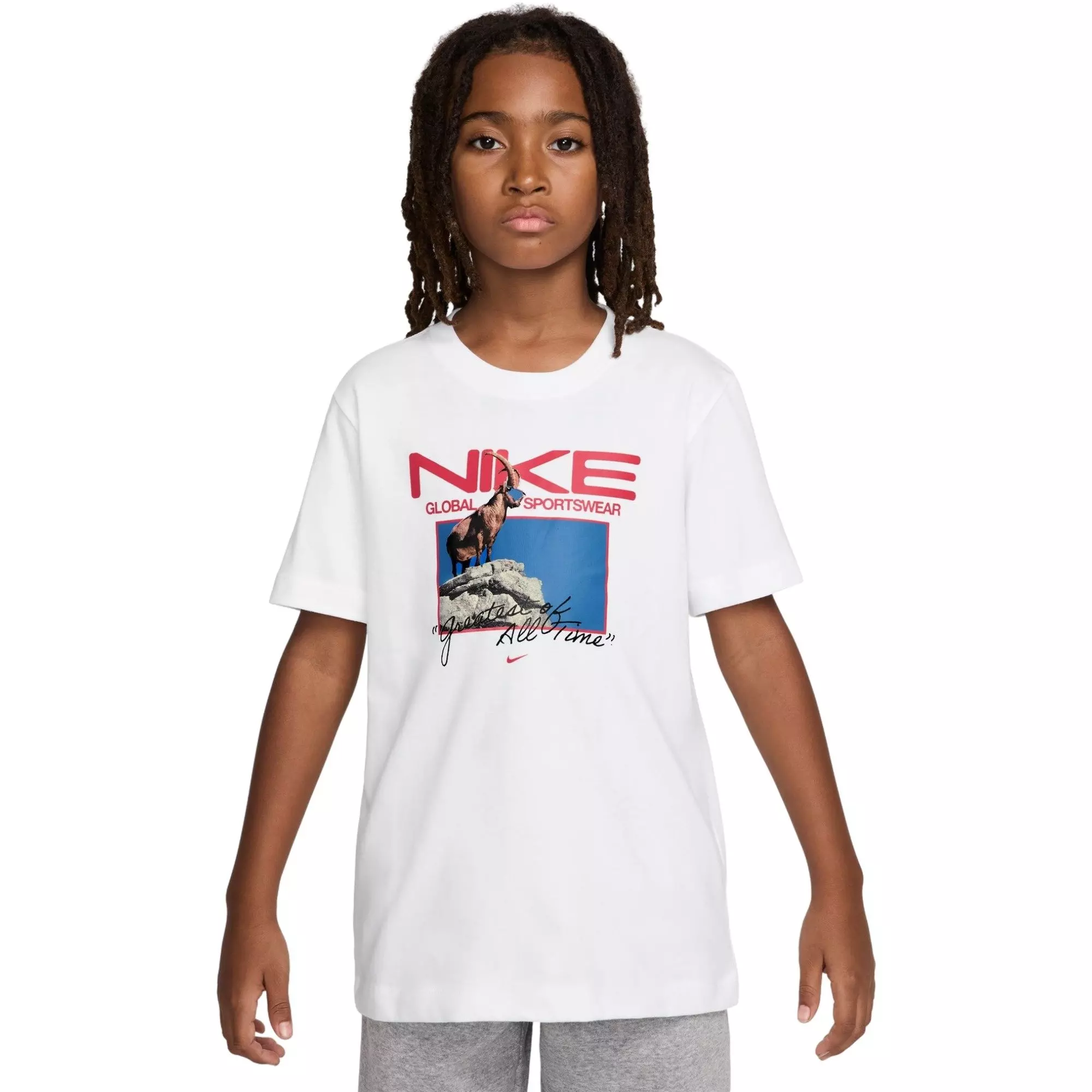 Nike Big Boys' Sportswear Tee-White - WHITE