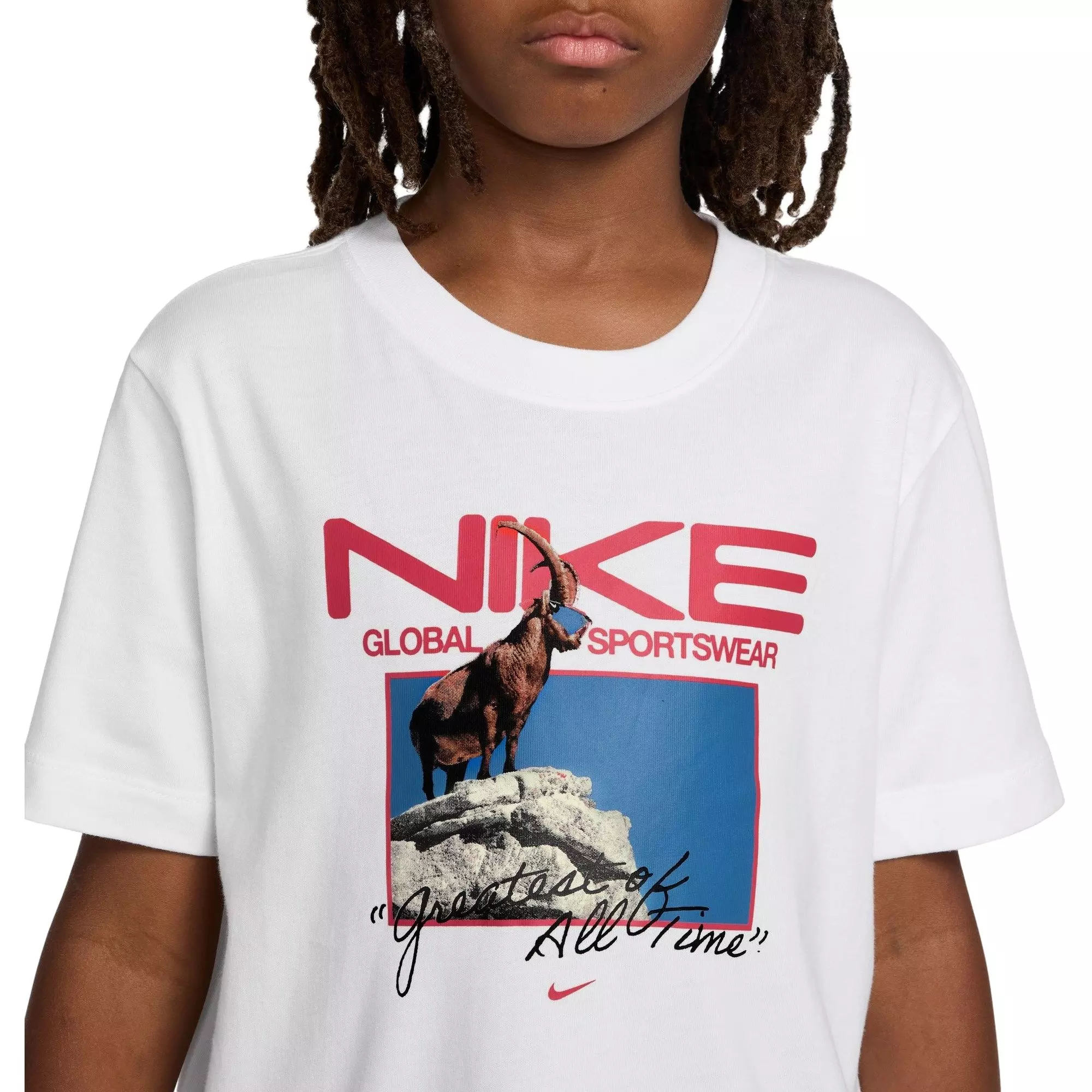Nike Big Boys' Goat Tee - White - WHITE