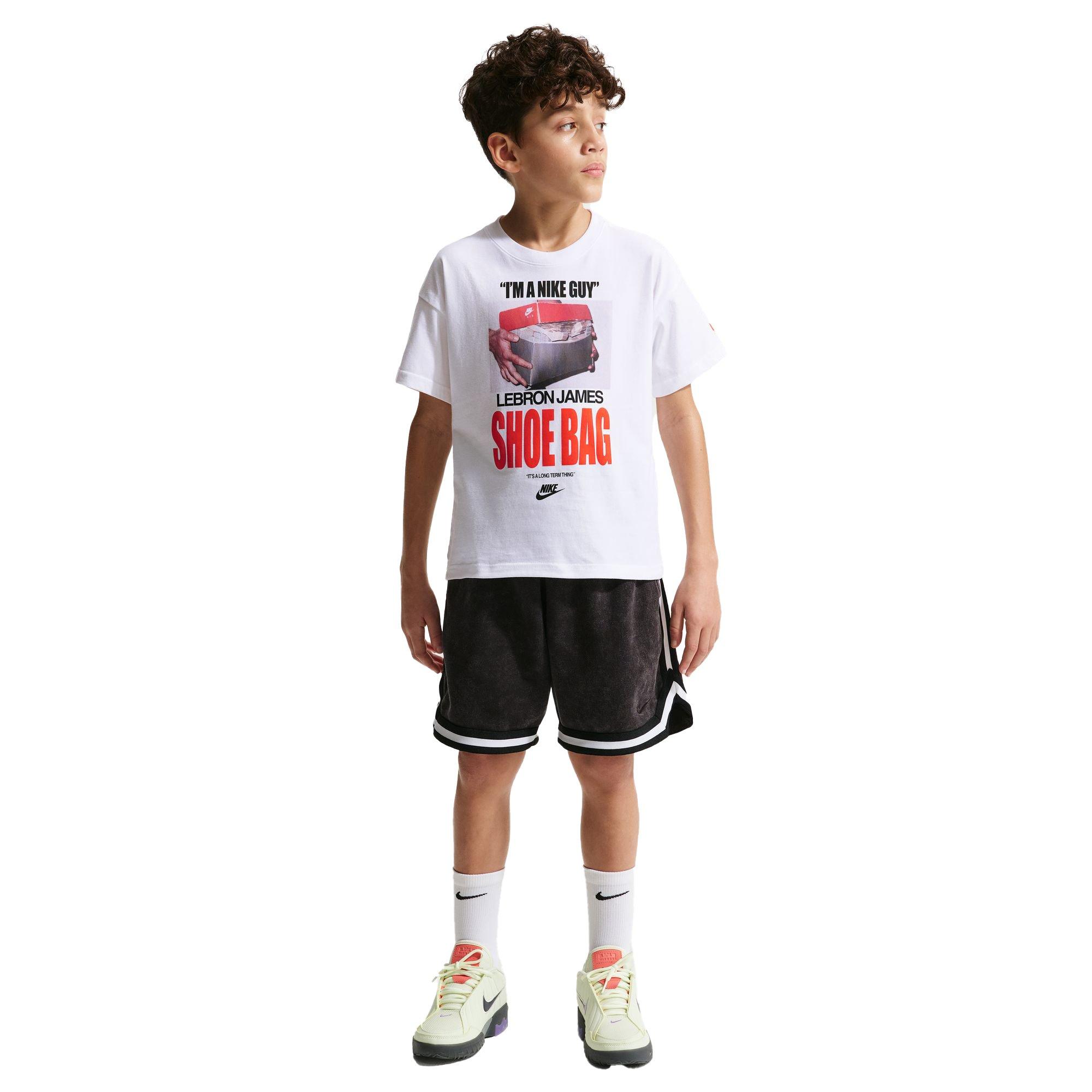 Nike LeBron "Shoe Bag" Big Kids' Basketball T-Shirt - WHITE Thumbnail View 3