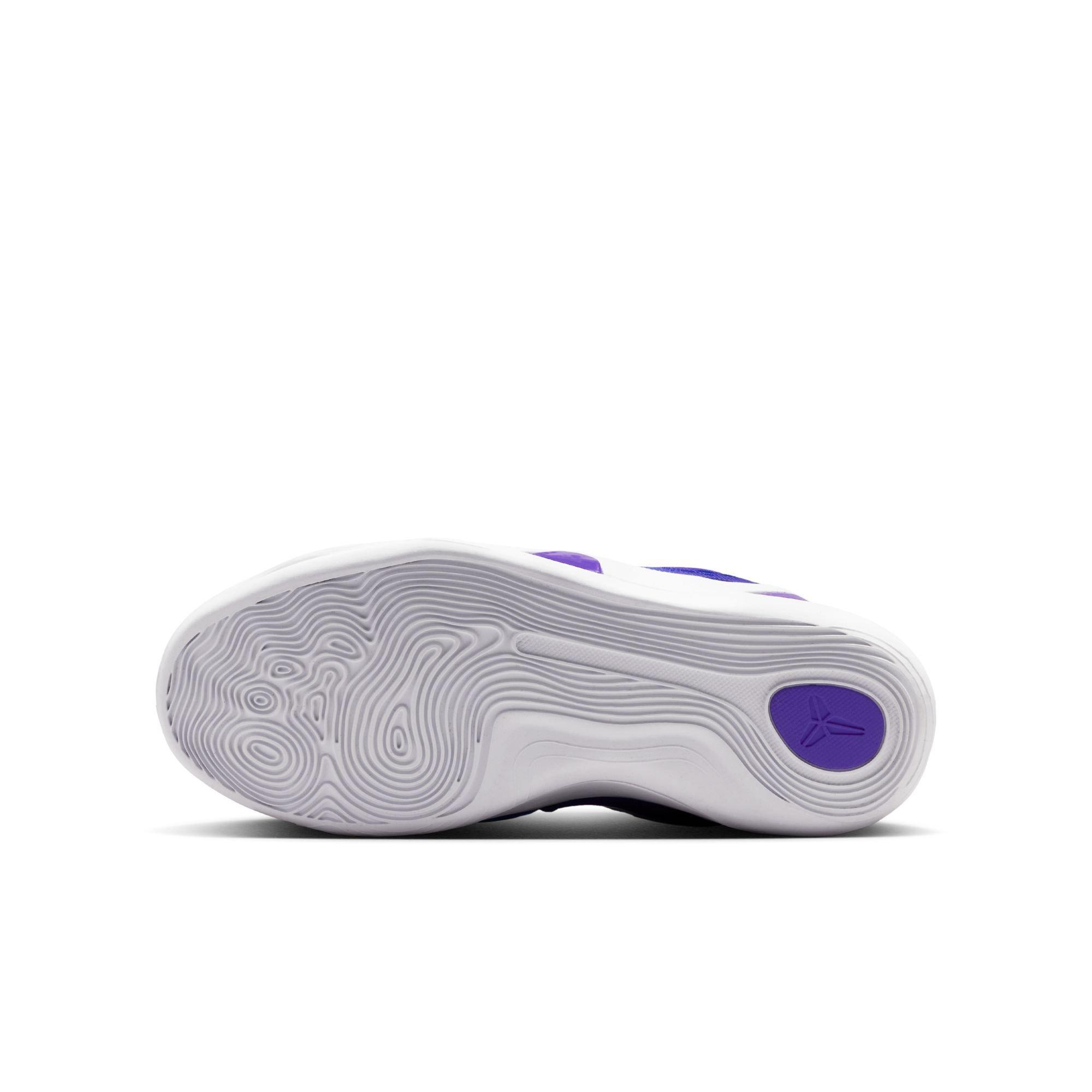 Nike Kobe IX Low EM "Charlotte" Grade School Kids' Basketball Shoe - FIERCE PURPLE/BLUE LAGOON/WHITE Thumbnail View 12