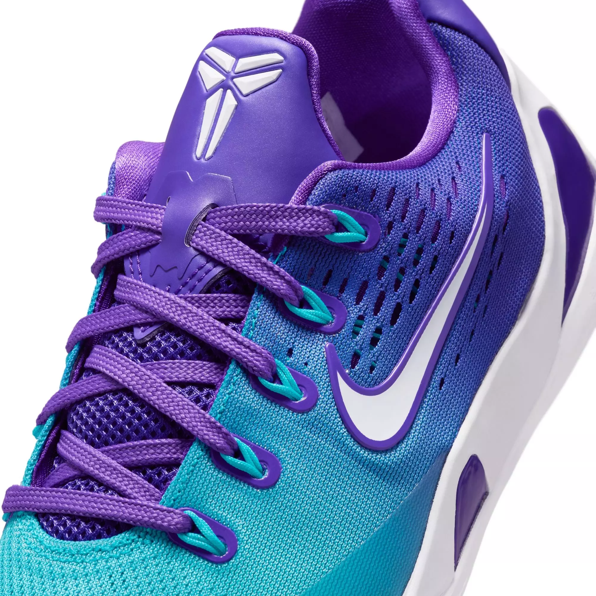 Nike Kobe IX Low EM "Charlotte" Grade School Kids' Basketball Shoe - FIERCE PURPLE/BLUE LAGOON/WHITE