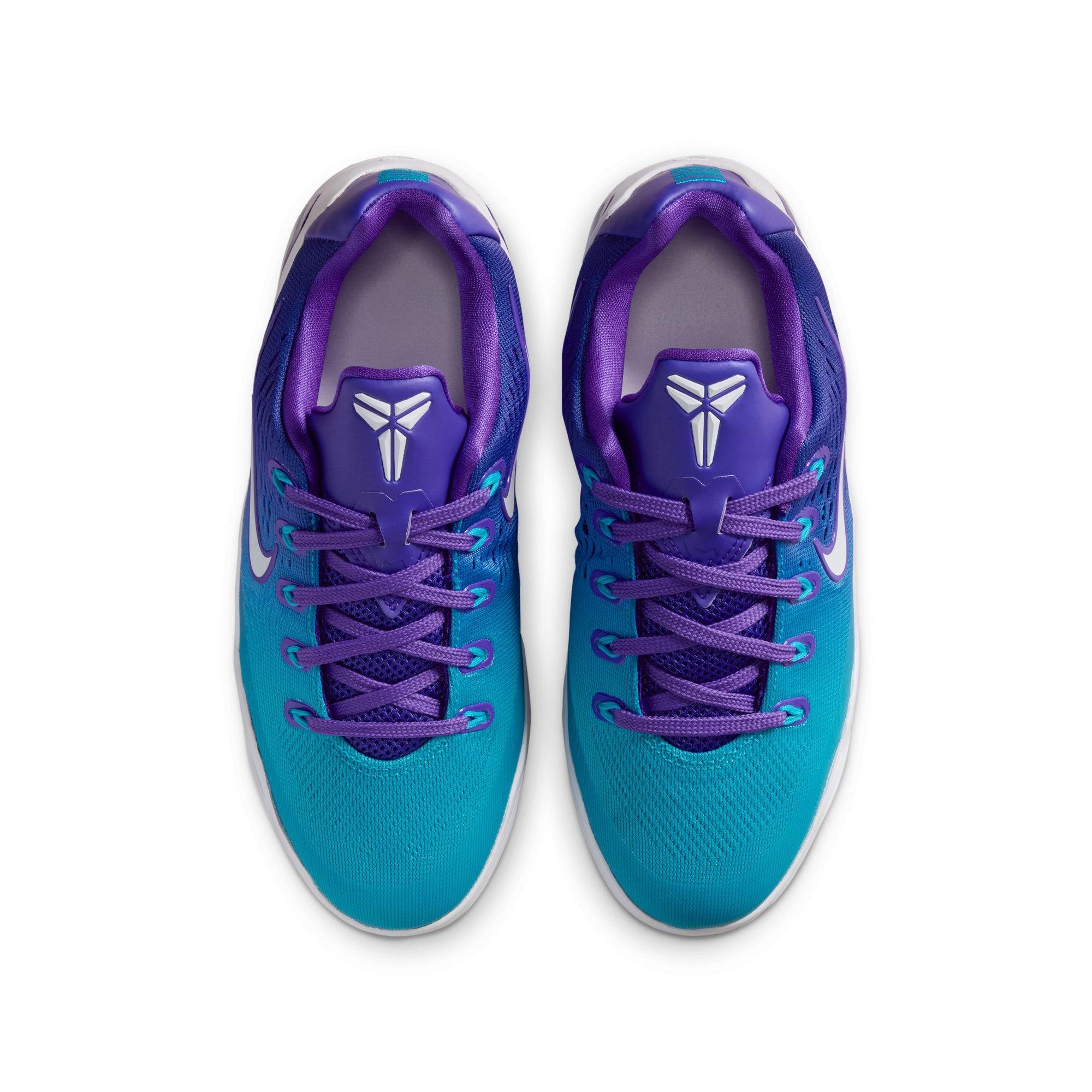 Nike Kobe IX Low EM "Charlotte" Grade School Kids' Basketball Shoe - FIERCE PURPLE/BLUE LAGOON/WHITE Thumbnail View 11