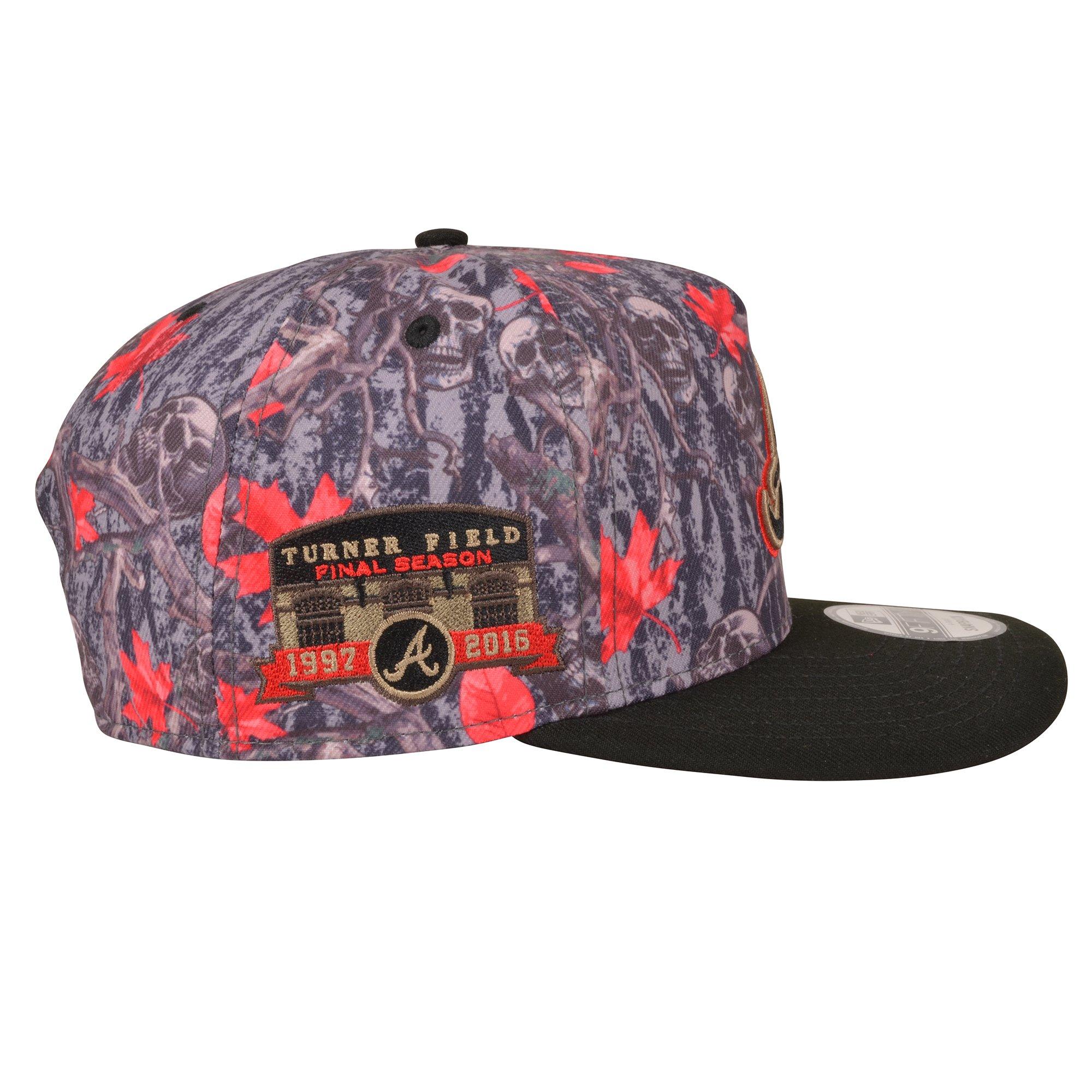 New Era Atlanta Braves 9FIFTY A-Frame Skull Camo Snapback Hat-Red - RED Thumbnail View 4