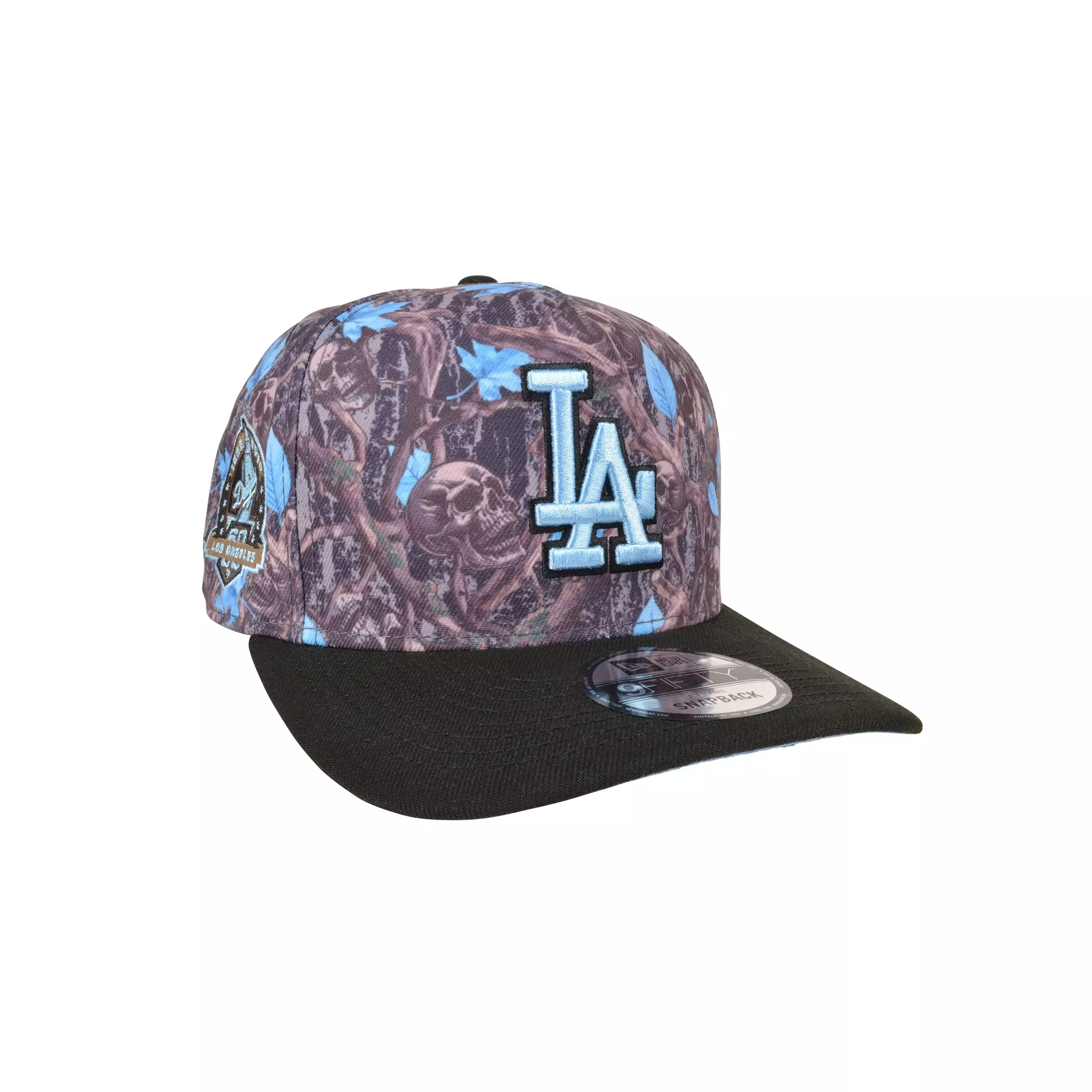 New Era Los Angeles Dodgers 9FIFTY A-Frame Skull Camo Snapback Hat-Light Blue - LT BLUE