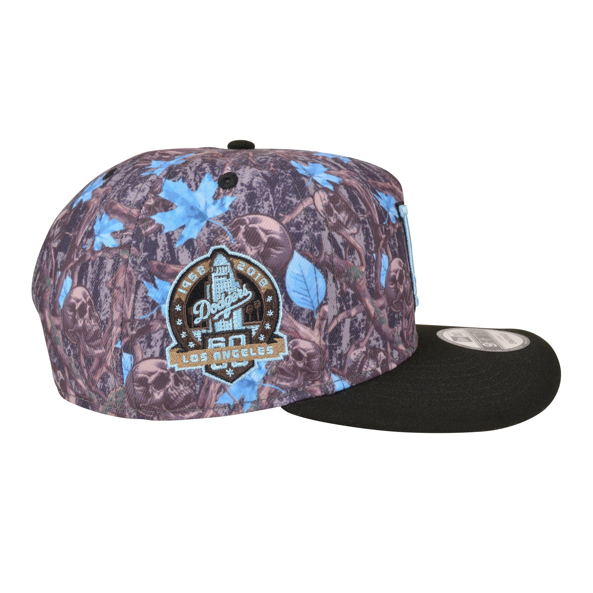 New Era Los Angeles Dodgers 9FIFTY A-Frame Skull Camo Snapback Hat-Light Blue - LT BLUE Thumbnail View 4