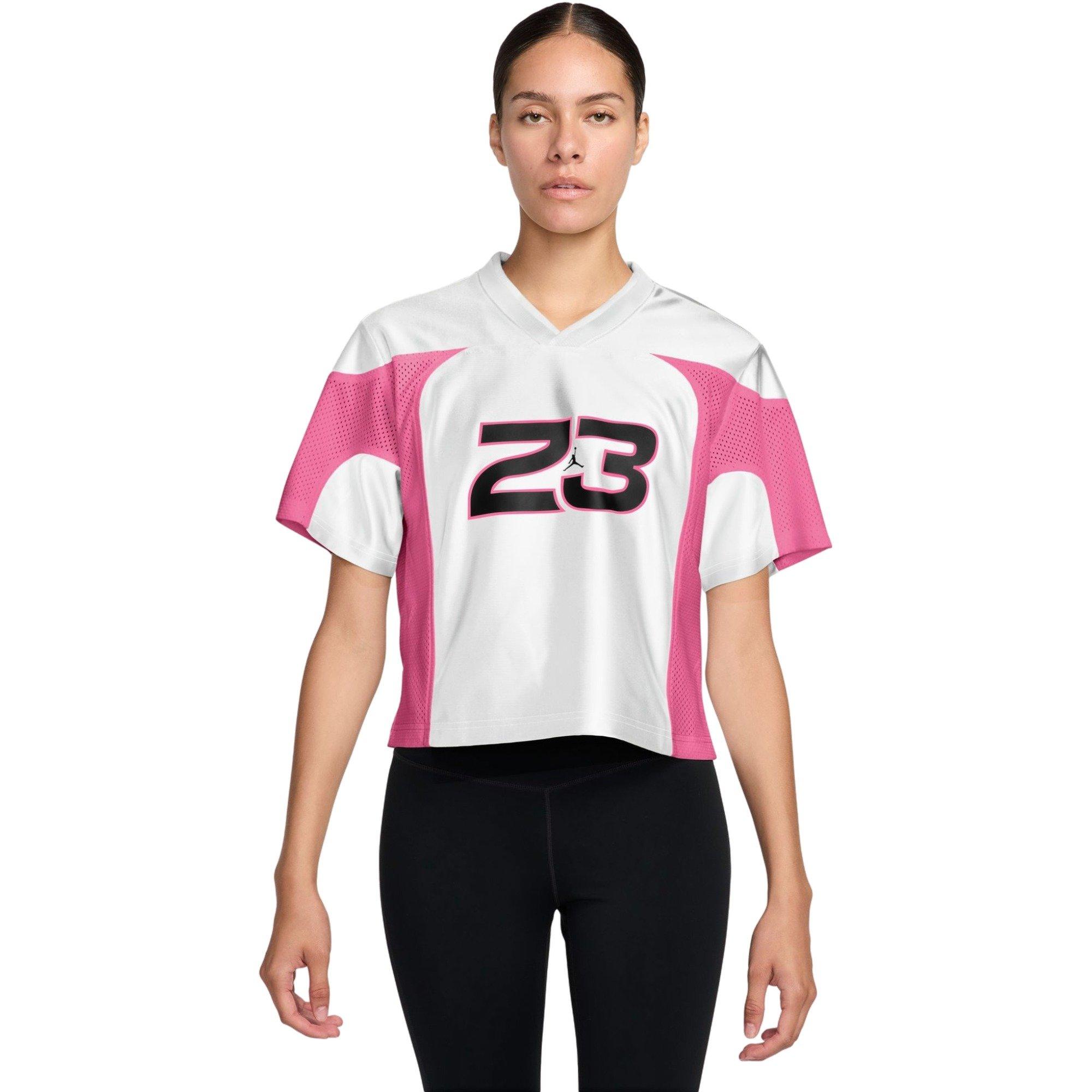 Jordan Women's Flight Short-Sleeve Jersey - WHITE/PINK Thumbnail View 1