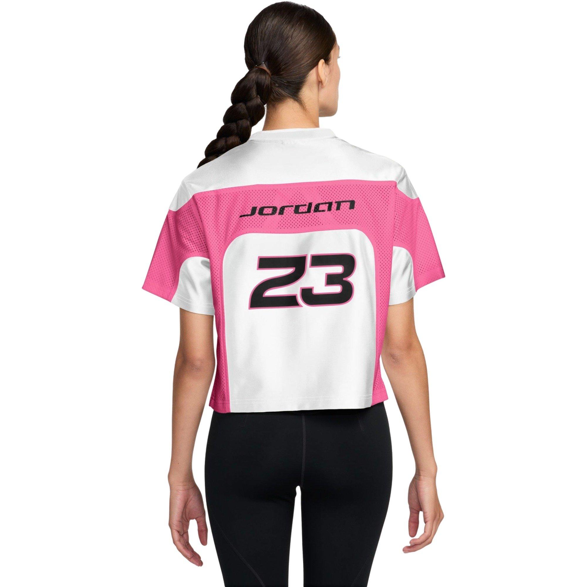 Jordan Women's Flight Short-Sleeve Jersey - WHITE/PINK Thumbnail View 2