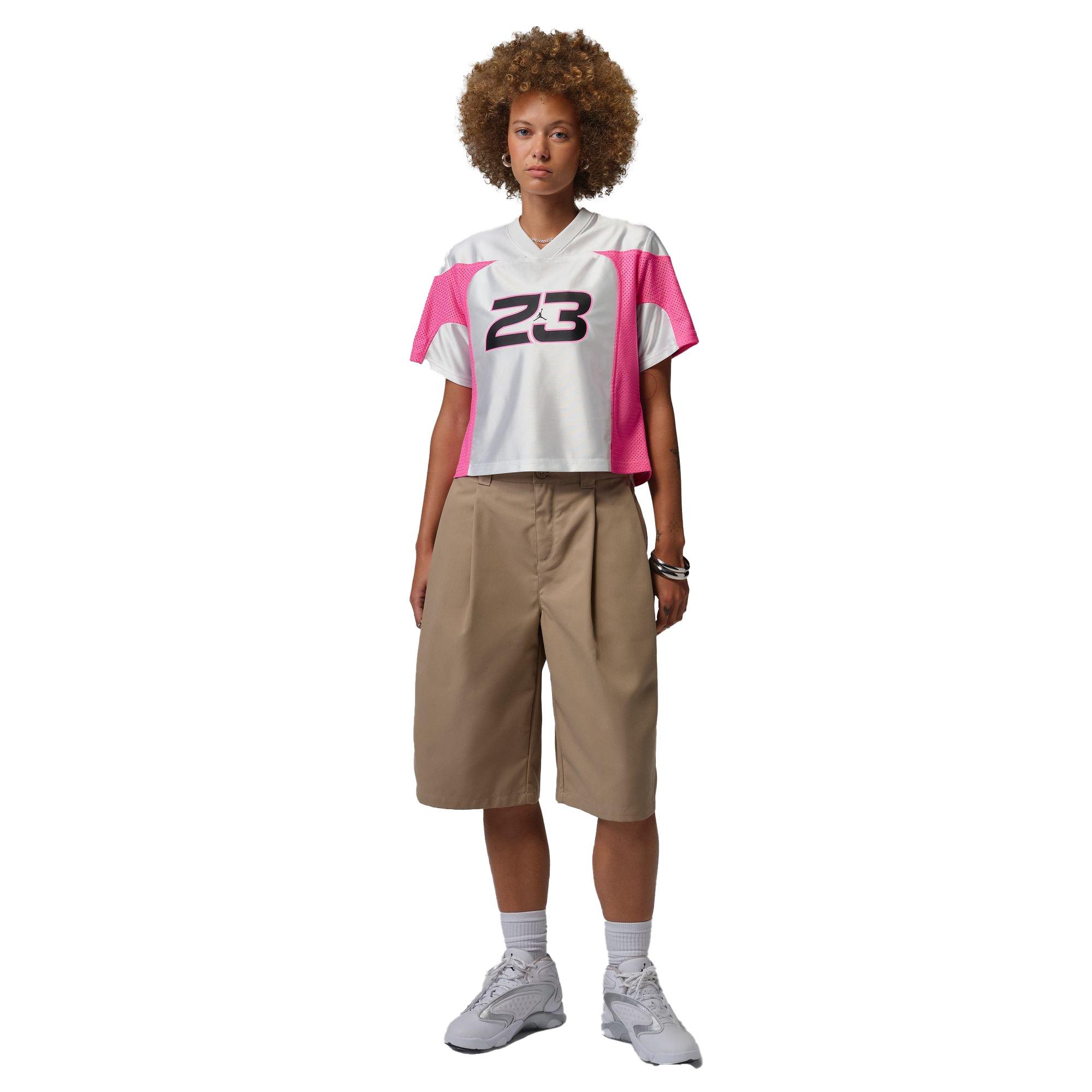 Jordan Women's Flight Short-Sleeve Jersey - WHITE/PINK Thumbnail View 6