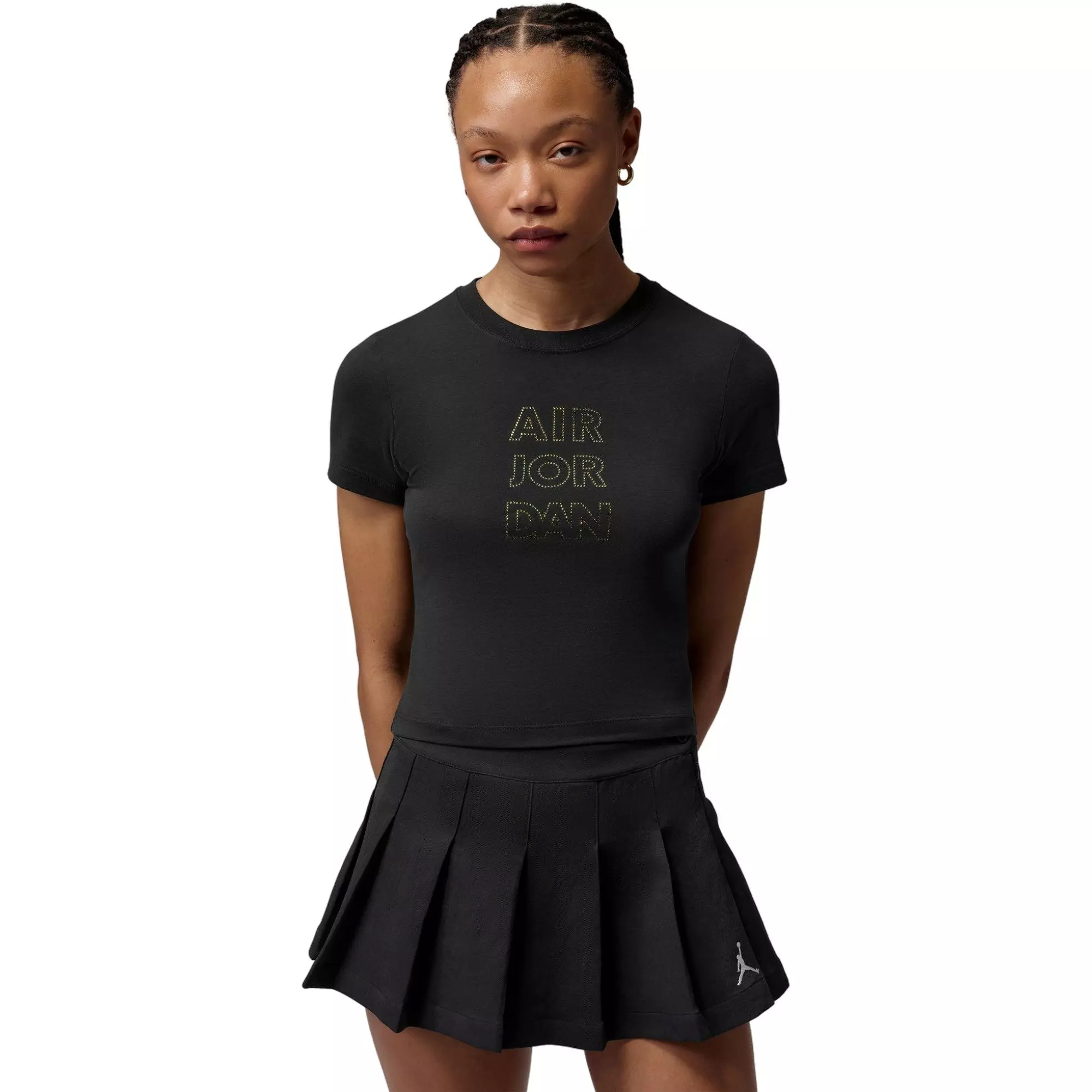 Jordan Women's Brooklyn Rhinestone Graphic Tee - BLACK
