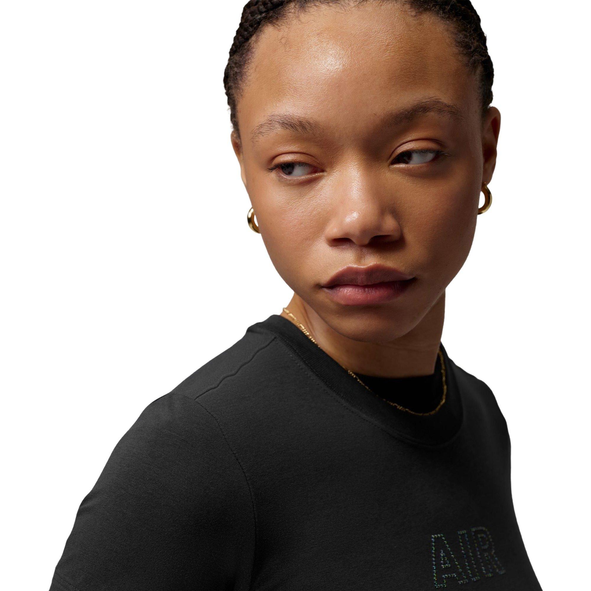 Jordan Women's Brooklyn Rhinestone Graphic Tee - BLACK Thumbnail View 3