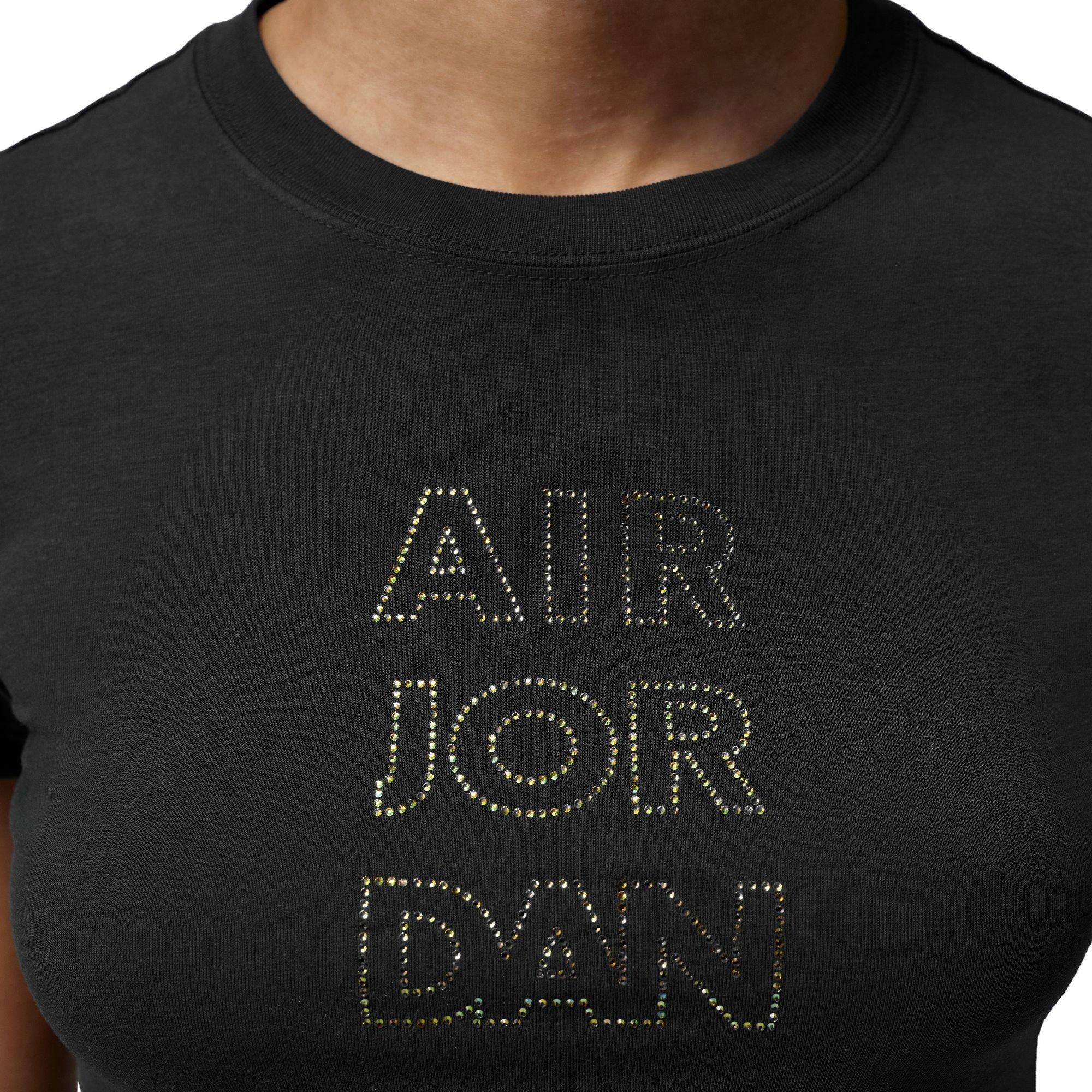 Jordan Women's Brooklyn Rhinestone Graphic Tee - BLACK Thumbnail View 4