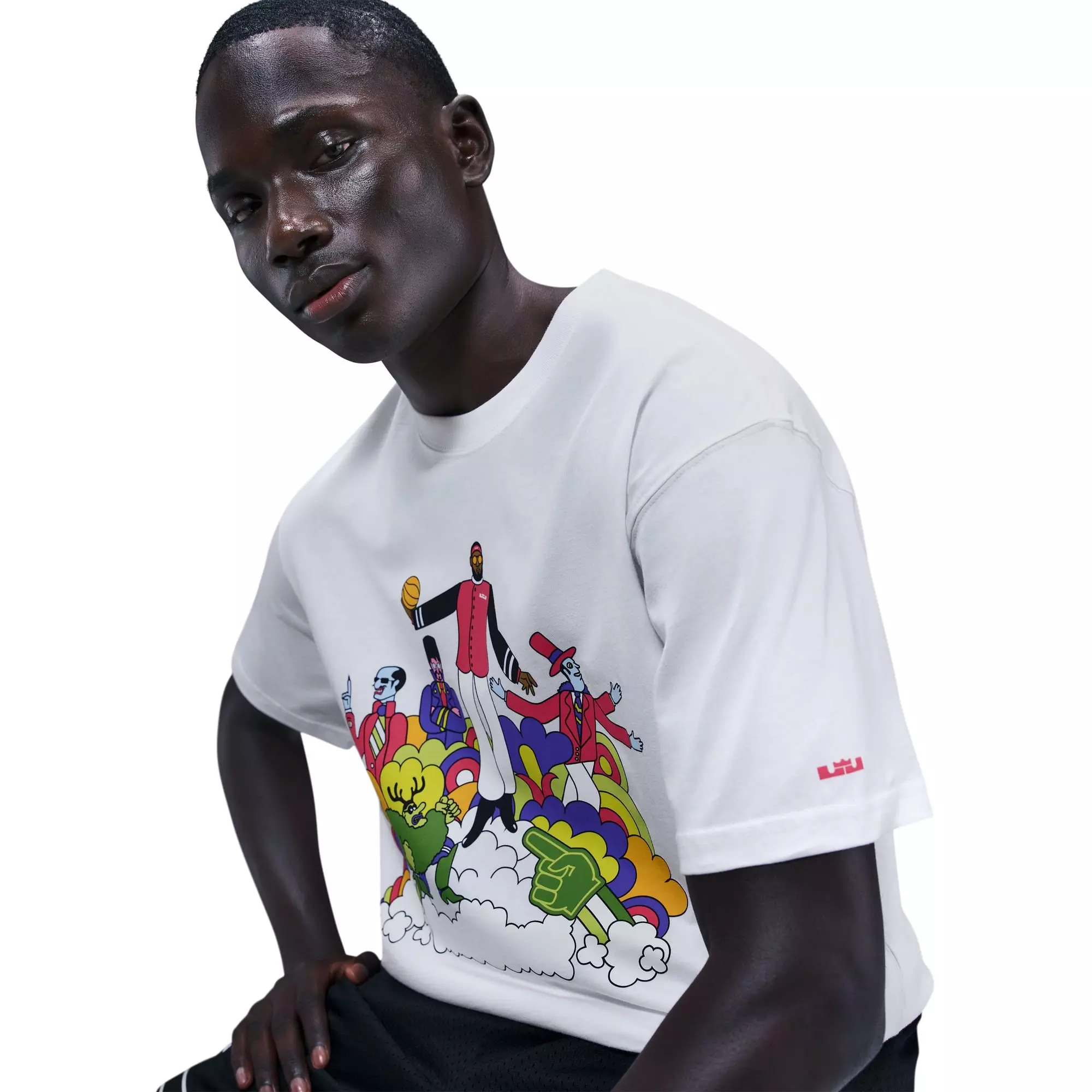 Nike LeBron "Heat Wave" Men's Basketball Tee - WHITE