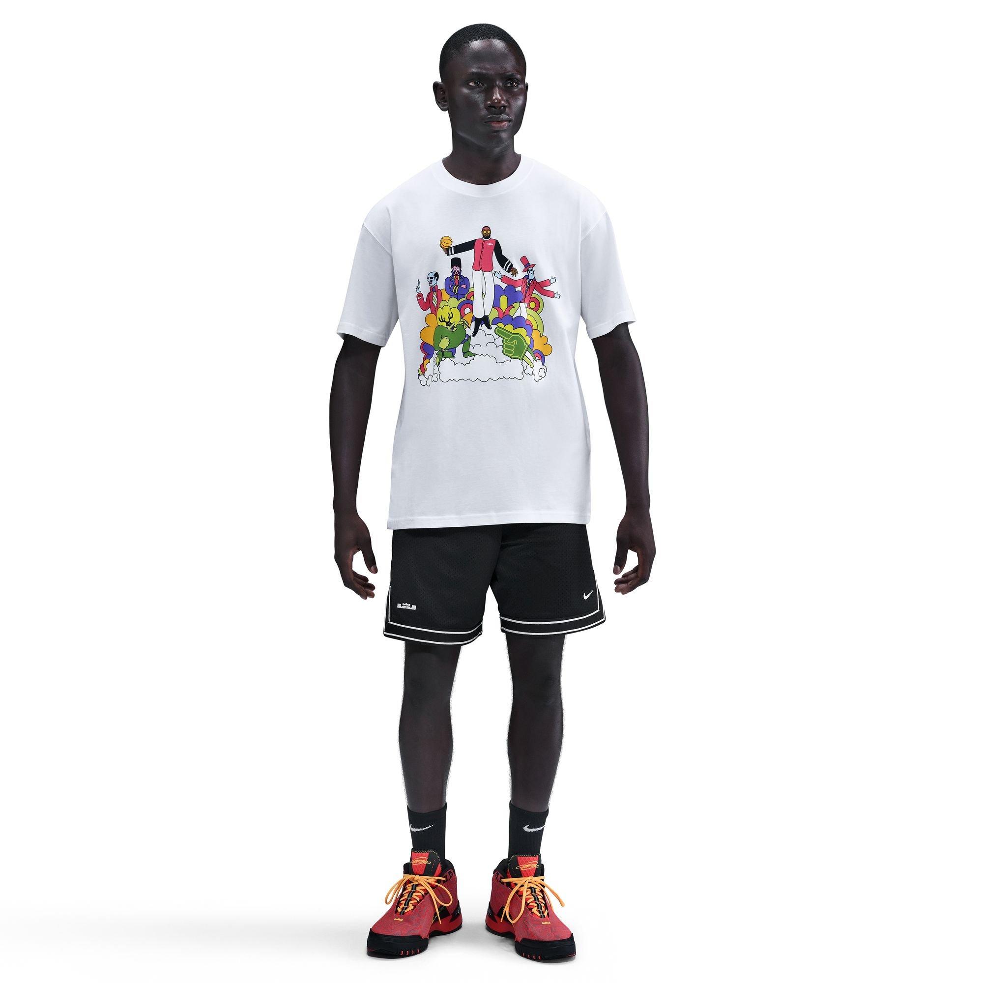 Nike LeBron "Heat Wave" Men's Basketball Tee - WHITE Thumbnail View 4