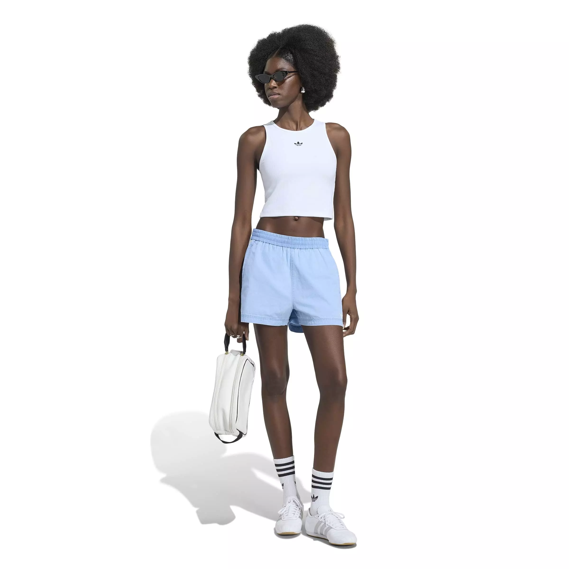 adidas Originals Women's Summer Glow Denim Shorts - DENIM