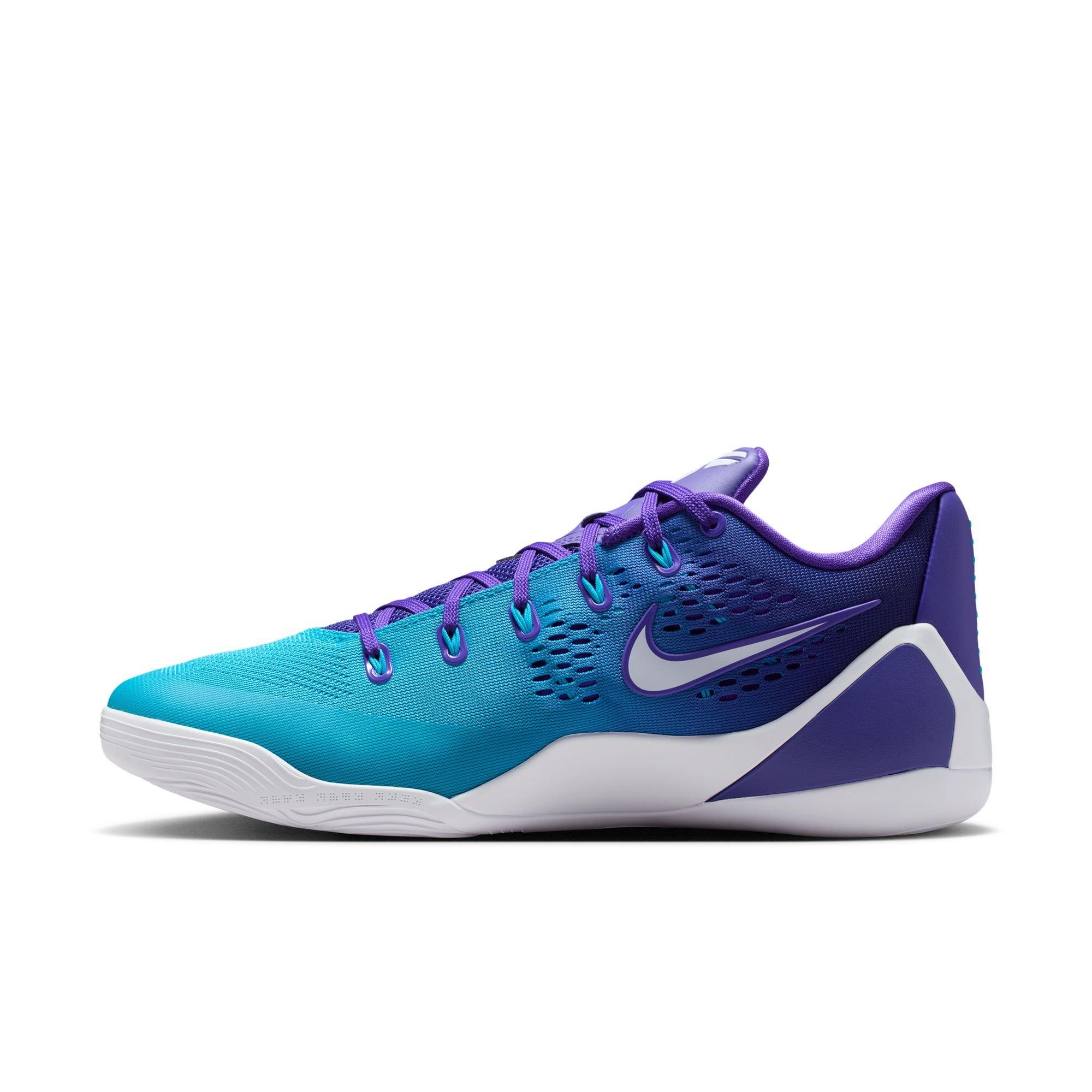 Nike Kobe IX Elite Low EM Protro "Charlotte" Men's Basketball Shoe - FIERCE PURPLE/BLUE LAGOON/WHITE Thumbnail View 9