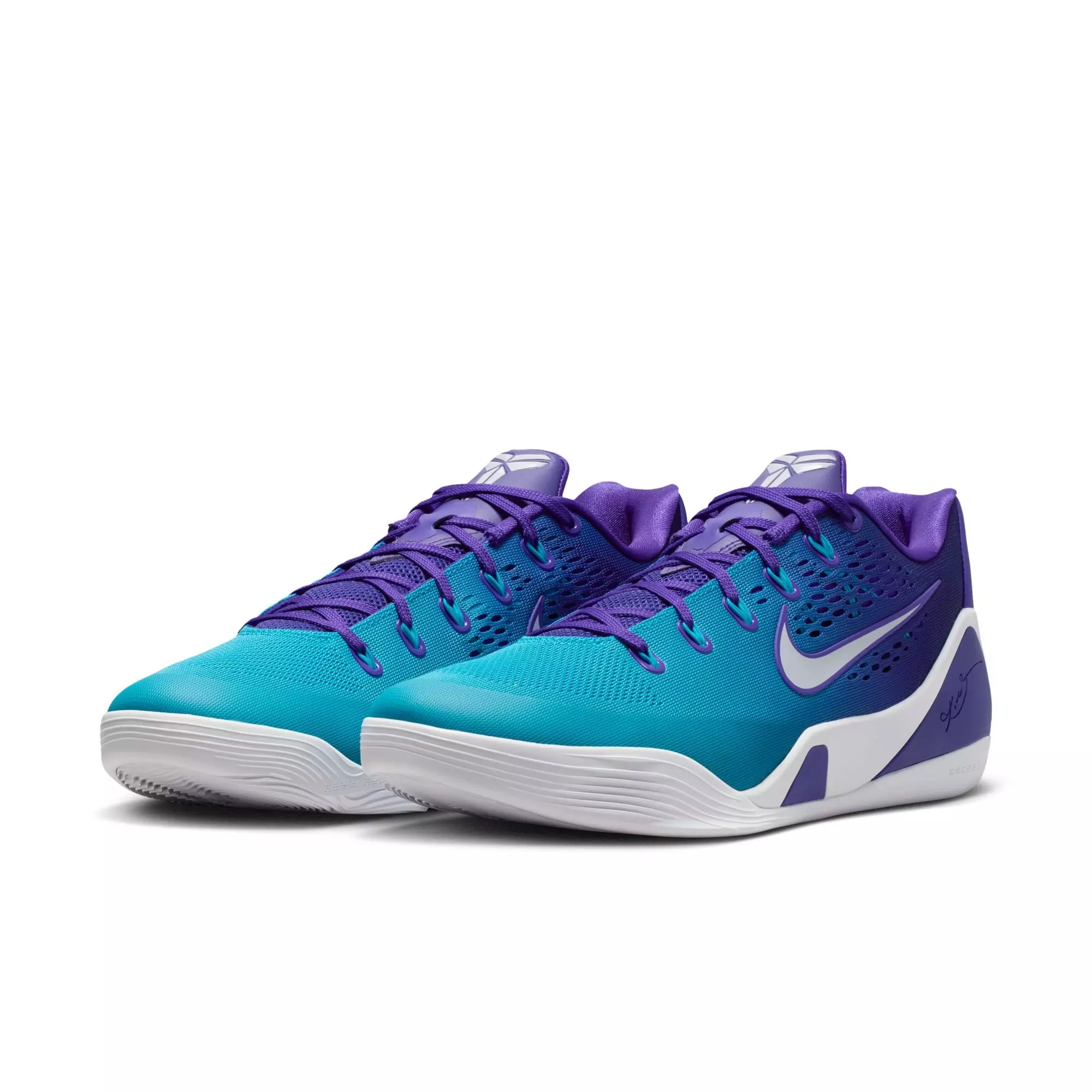 Nike Kobe IX Elite Low EM Protro "Charlotte" Men's Basketball Shoe - FIERCE PURPLE/BLUE LAGOON/WHITE