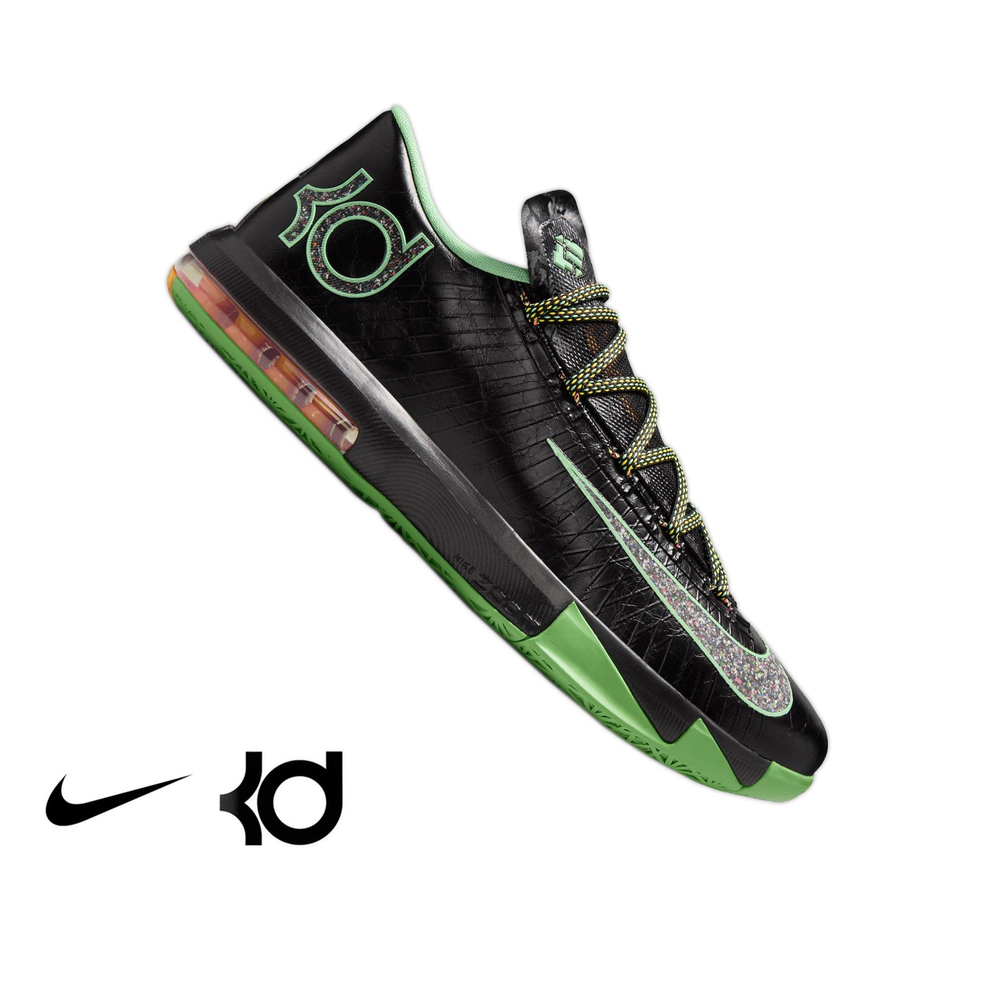 Nike KD 6 "Brazil" Men's Basketball Shoe - BLACK/LUCID GREEN Thumbnail View 1