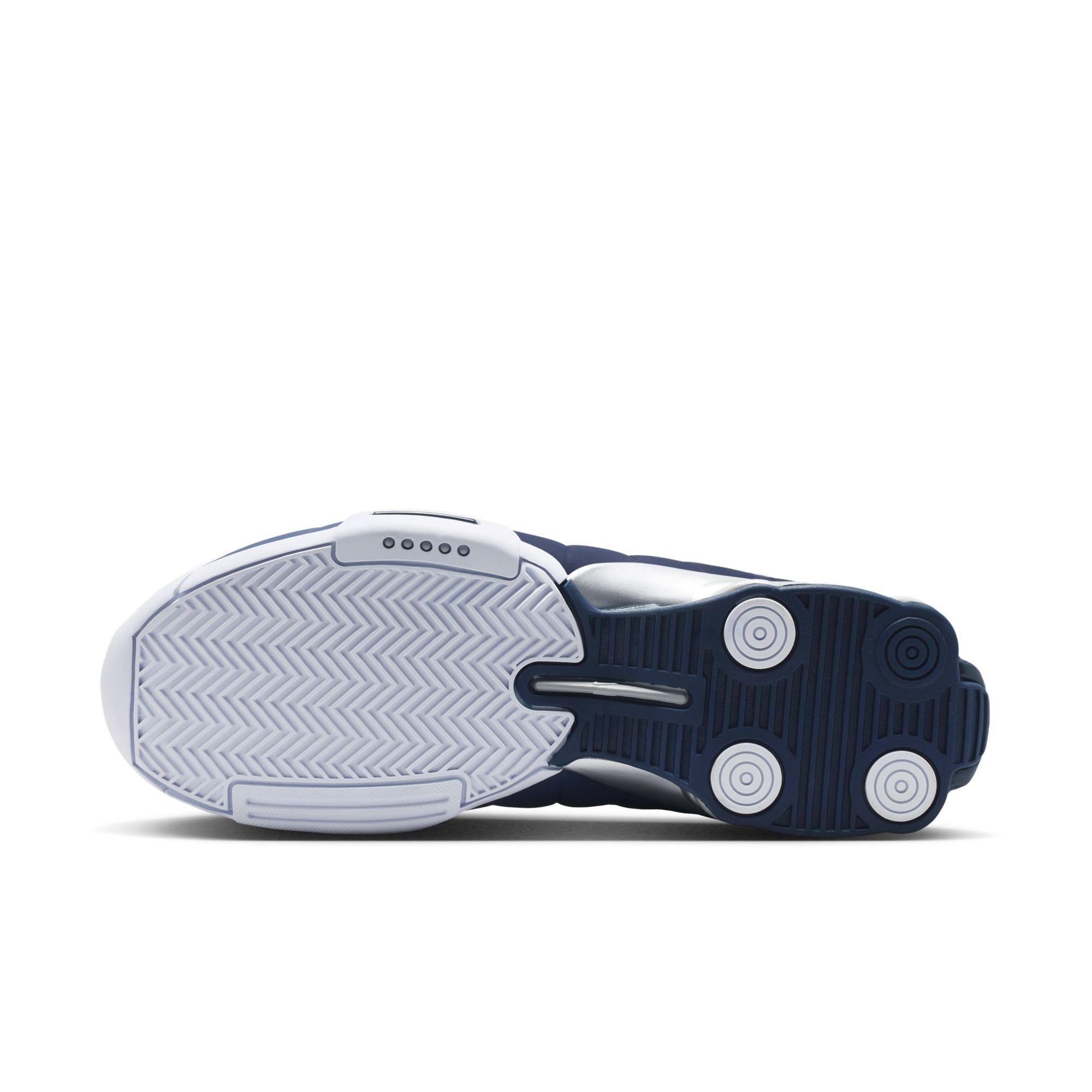 Nike Shox BB4 "Dunk of Death" Men's Basketball Shoe - WHITE/MIDNIGHT NAVY/METALLIC SILVER Thumbnail View 12