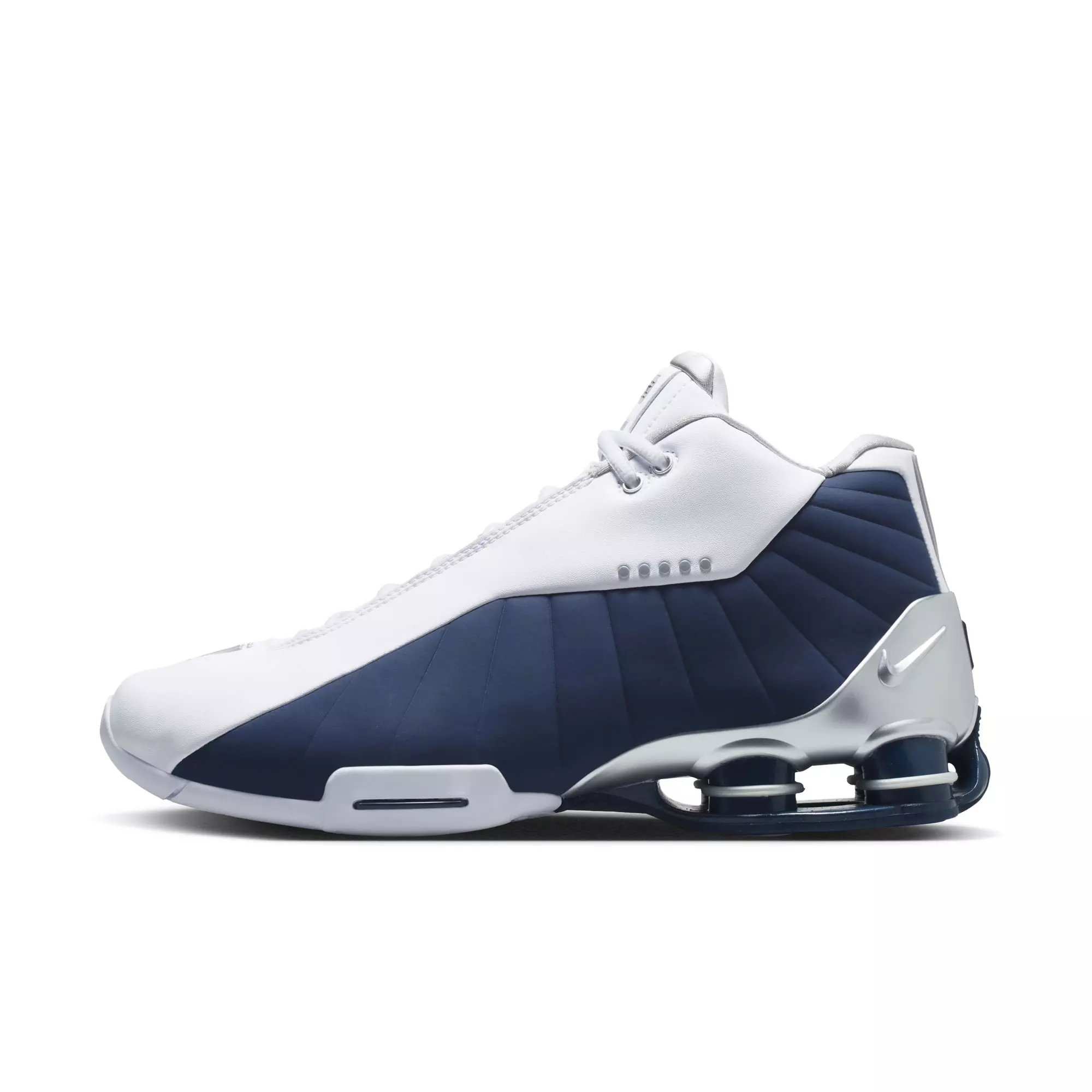 Nike Shox BB4 "Dunk of Death" Men's Basketball Shoe - WHITE/MIDNIGHT NAVY/METALLIC SILVER