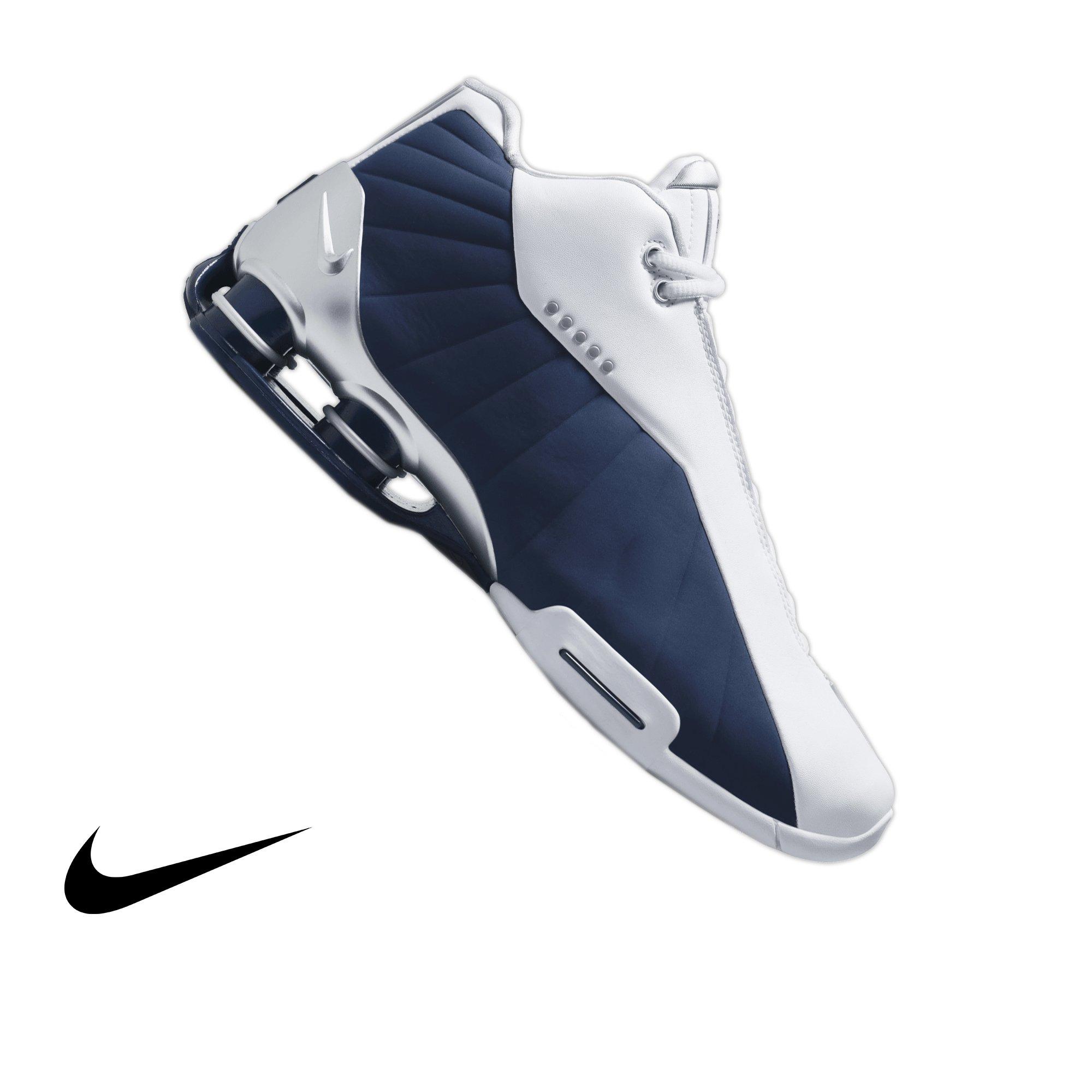 Nike Shox BB4 "Dunk of Death" Men's Basketball Shoe - WHITE/MIDNIGHT NAVY/METALLIC SILVER Thumbnail View 1