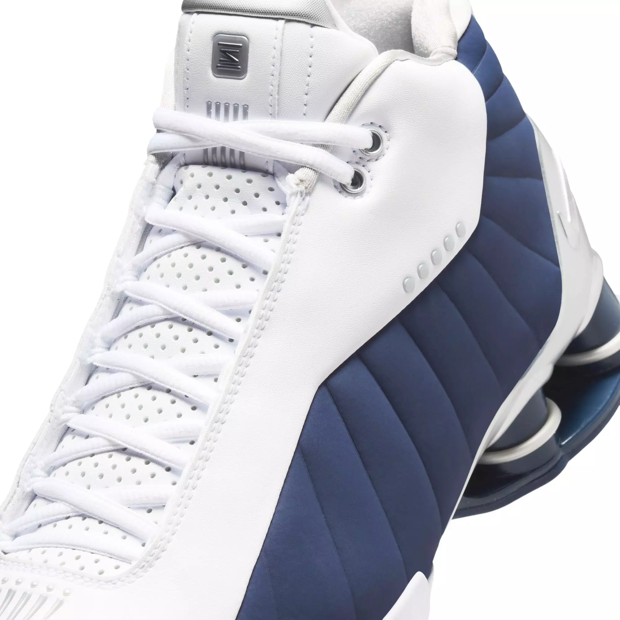 Nike Shox BB4 "Dunk of Death" Men's Basketball Shoe - WHITE/MIDNIGHT NAVY/METALLIC SILVER