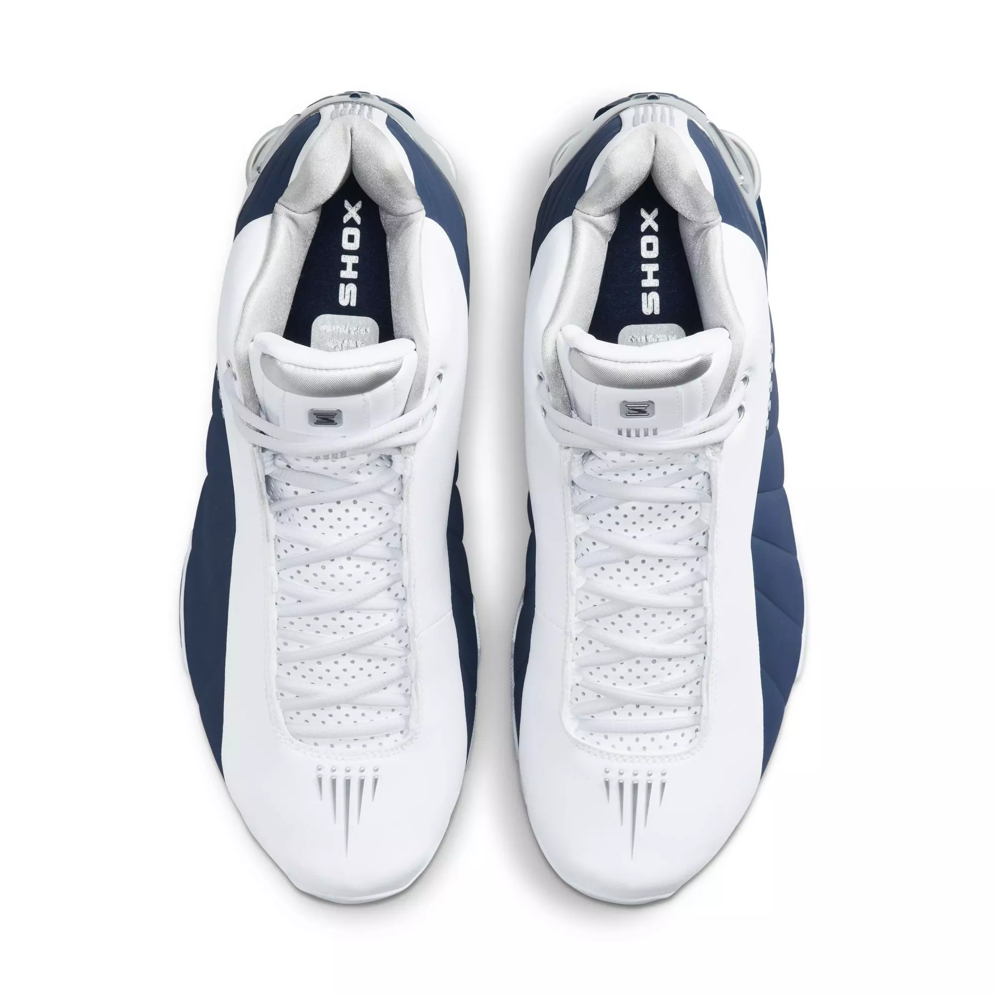 Nike Shox BB4 "Dunk of Death" Men's Basketball Shoe - WHITE/MIDNIGHT NAVY/METALLIC SILVER