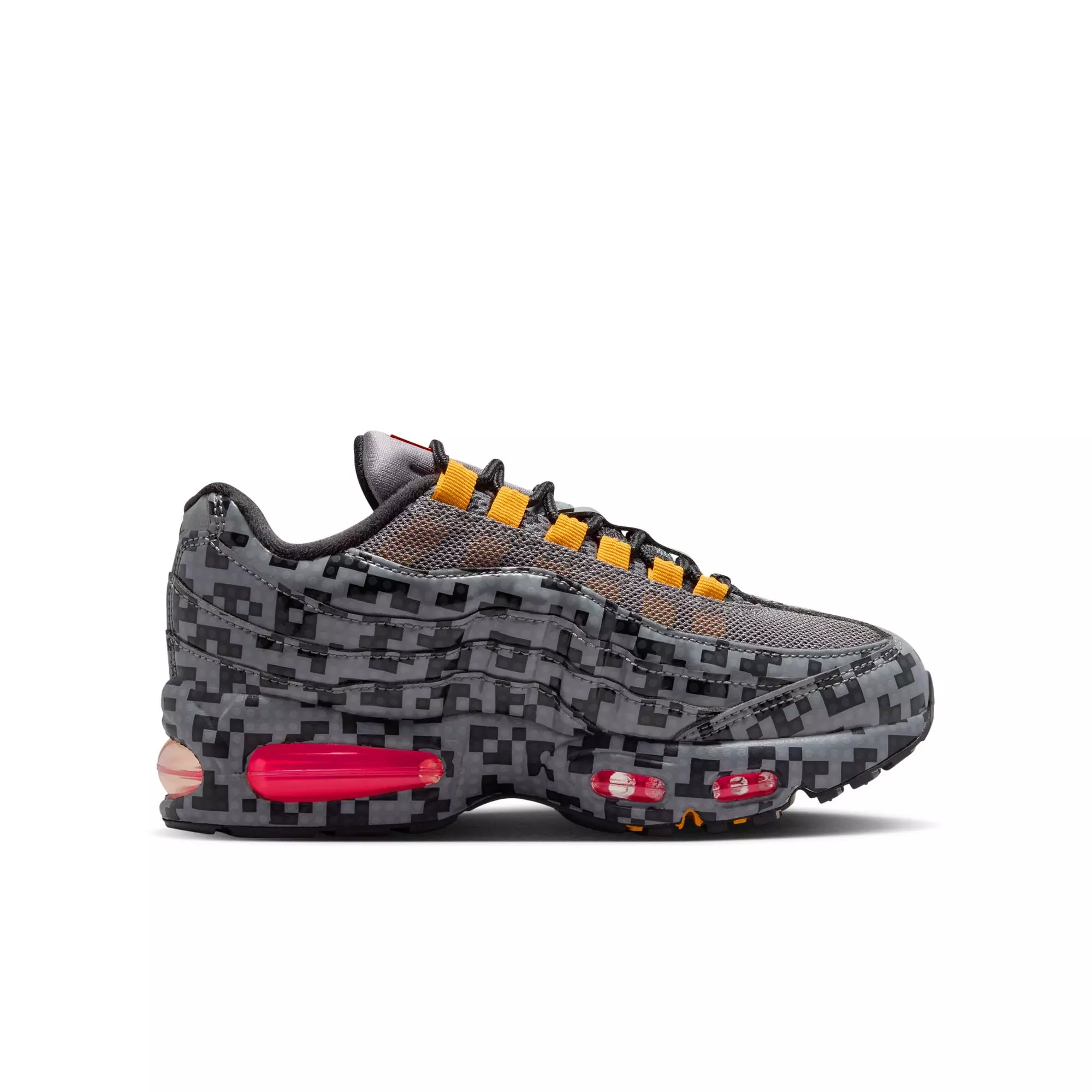 Nike Air Max 95 x LEGO Collection "Pixel Camo" Grade School Kids' Shoe - SMOKE GREY/METALLIC SILVER/BLACK