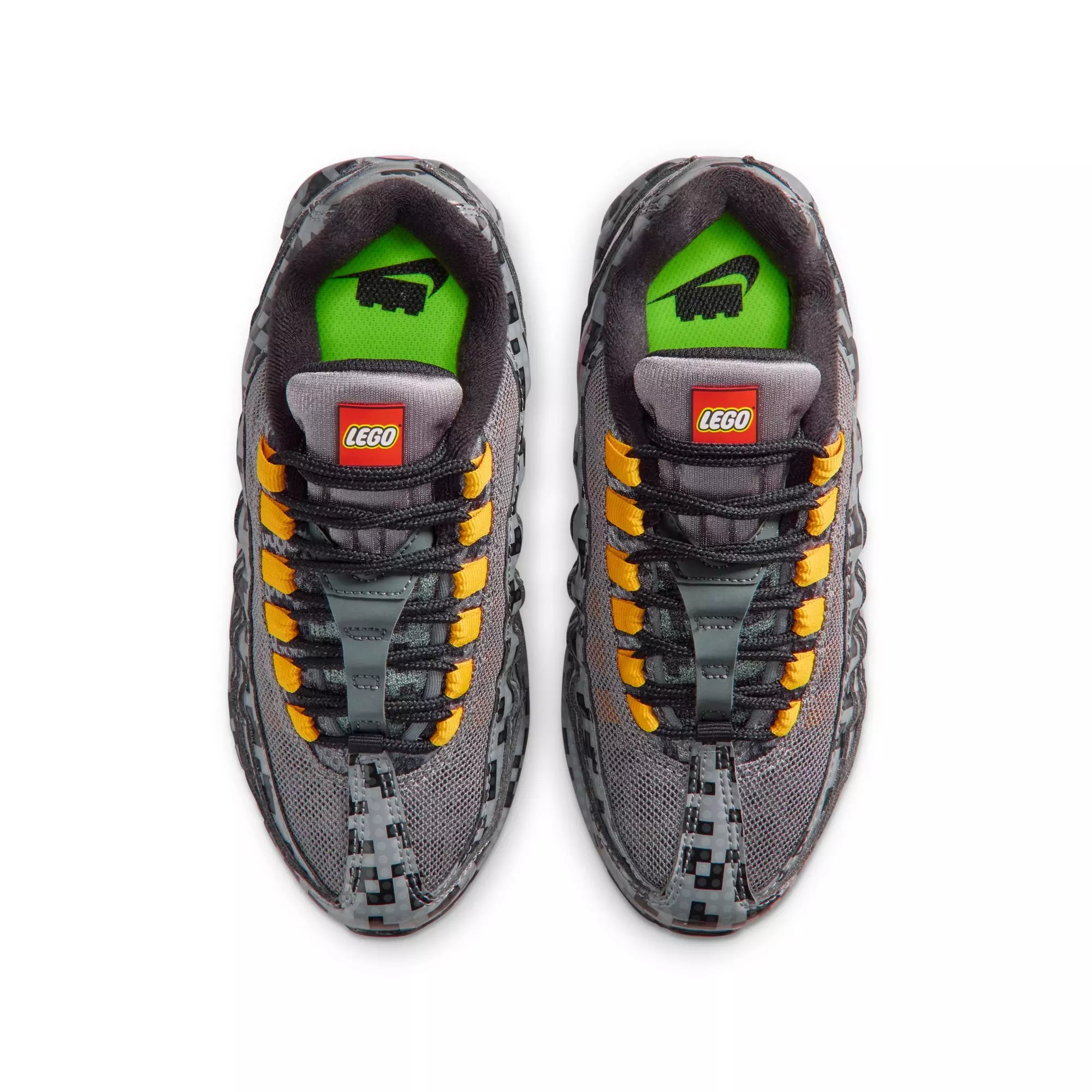 Nike Air Max 95 x LEGO Collection "Pixel Camo" Grade School Kids' Shoe - SMOKE GREY/METALLIC SILVER/BLACK