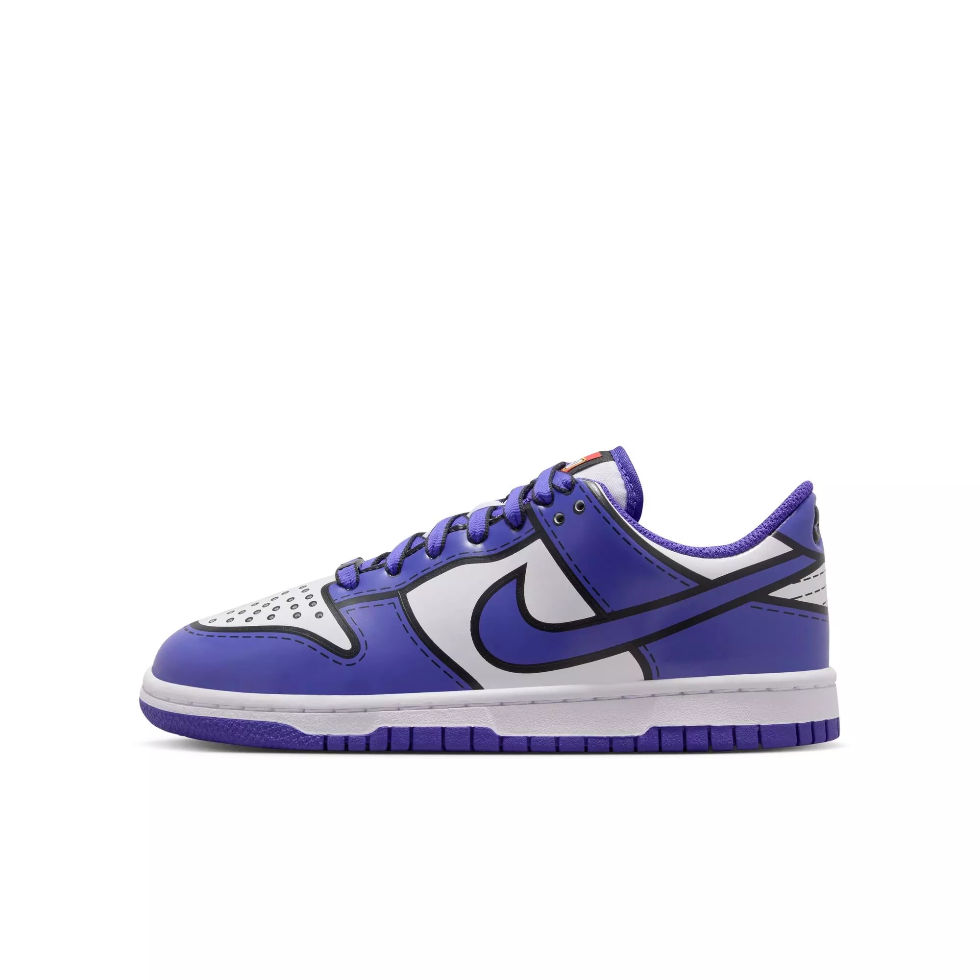 Nike Dunk Low x LEGO Collection "Bright Concord" Grade School Kids' Shoe - WHITE/BRIGHT CONCORD/RUSH RED