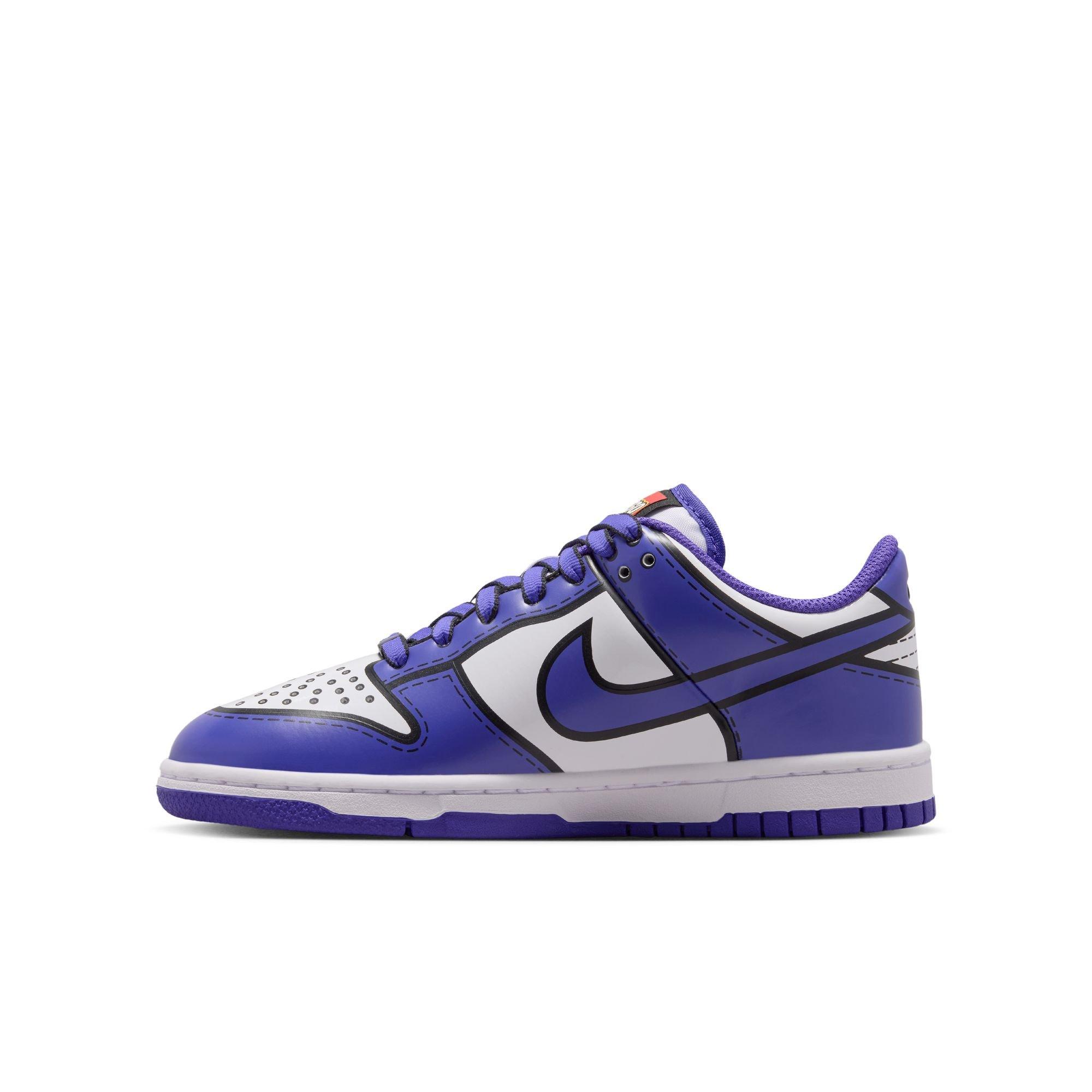 Nike Dunk Low x LEGO Collection "Bright Concord" Grade School Kids' Shoe - WHITE/BRIGHT CONCORD/RUSH RED Thumbnail View 3