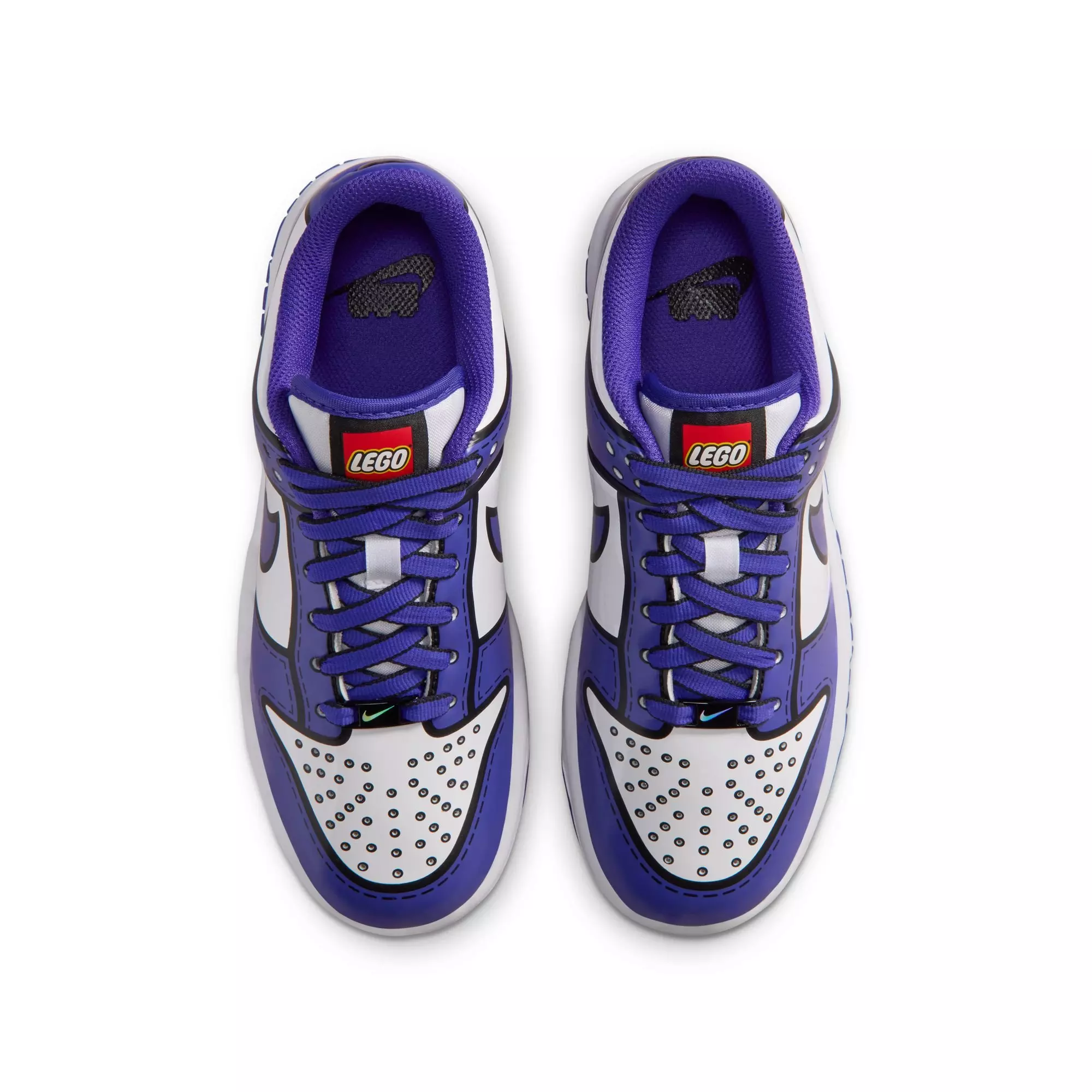 Nike Dunk Low x LEGO Collection "Bright Concord" Grade School Kids' Shoe - WHITE/BRIGHT CONCORD/RUSH RED
