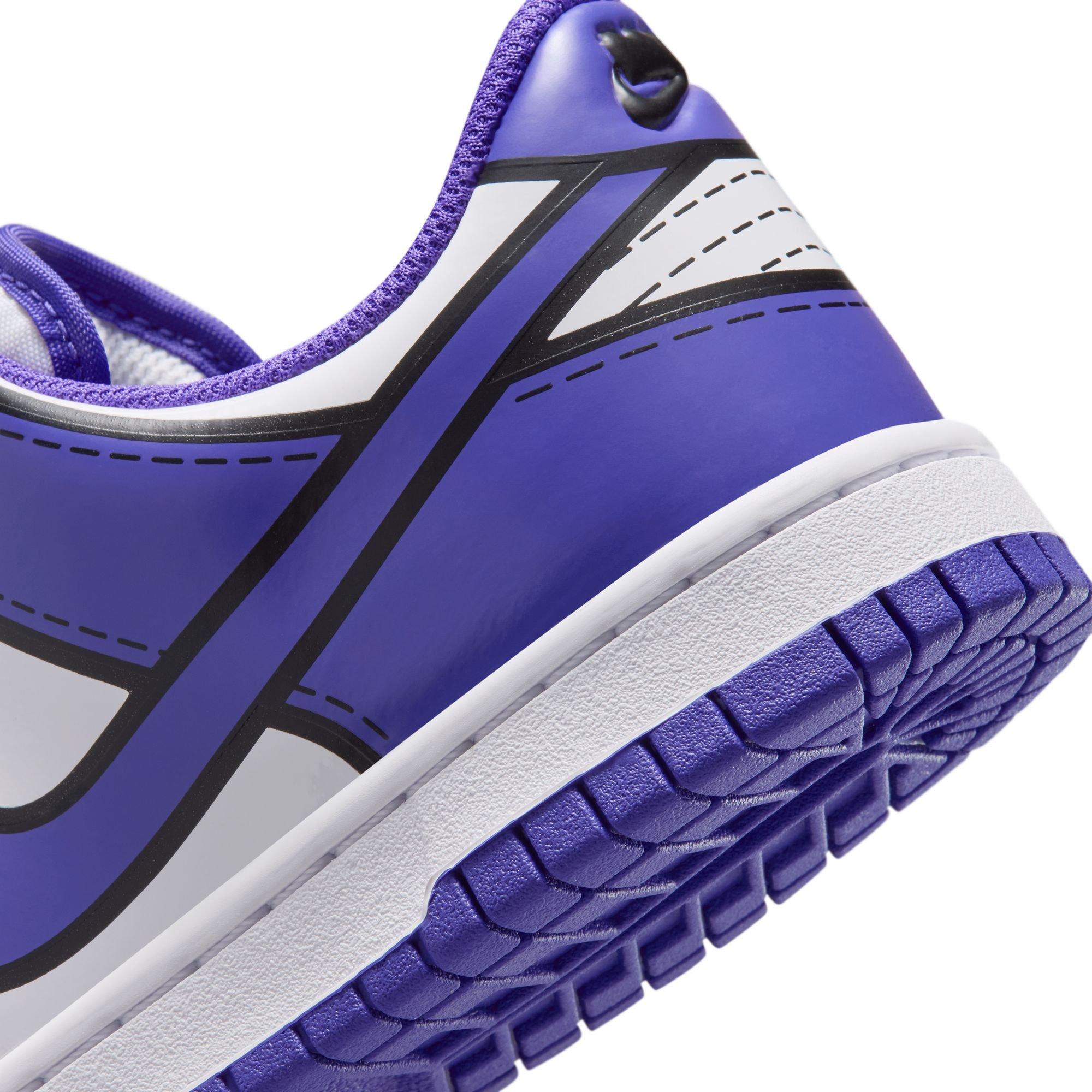 Nike Dunk Low x LEGO Collection "Bright Concord" Grade School Kids' Shoe - WHITE/BRIGHT CONCORD/RUSH RED Thumbnail View 9