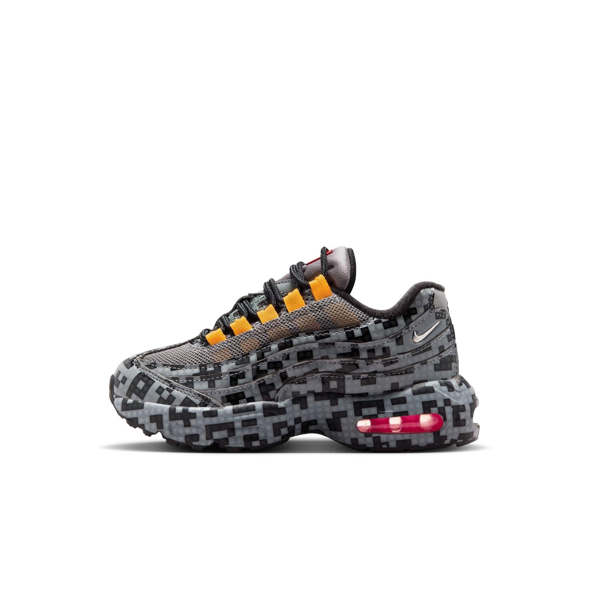 Nike Air Max 95 x LEGO Collection "Pixel Camo" Preschool Kids' Shoe - SMOKE GREY/METALLIC SILVER/BLACK Thumbnail View 4
