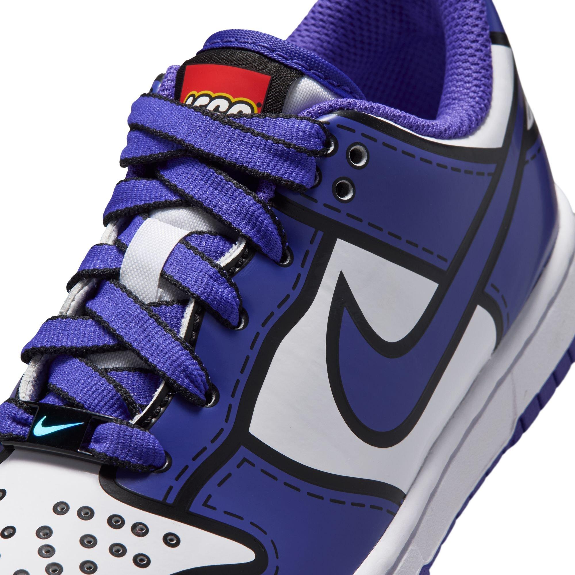 Nike Dunk Low x LEGO Collection "Bright Concord" Preschool Kids' Shoe - WHITE/BRIGHT CONCORD/RUSH RED Thumbnail View 7