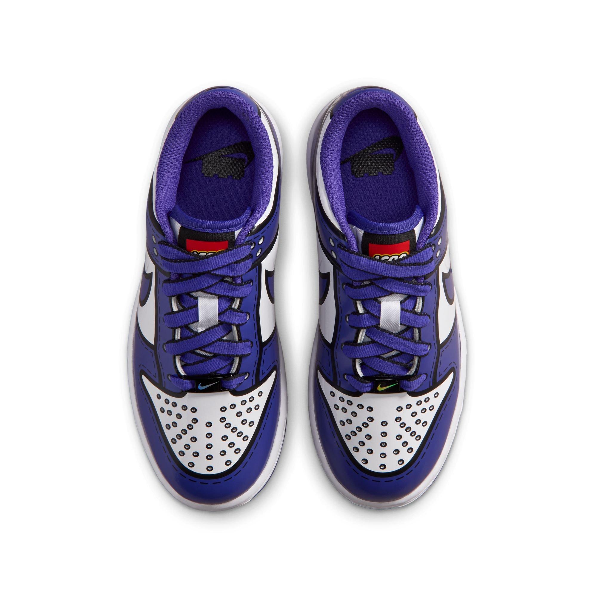 Nike Dunk Low x LEGO Collection "Bright Concord" Preschool Kids' Shoe - WHITE/BRIGHT CONCORD/RUSH RED Thumbnail View 10