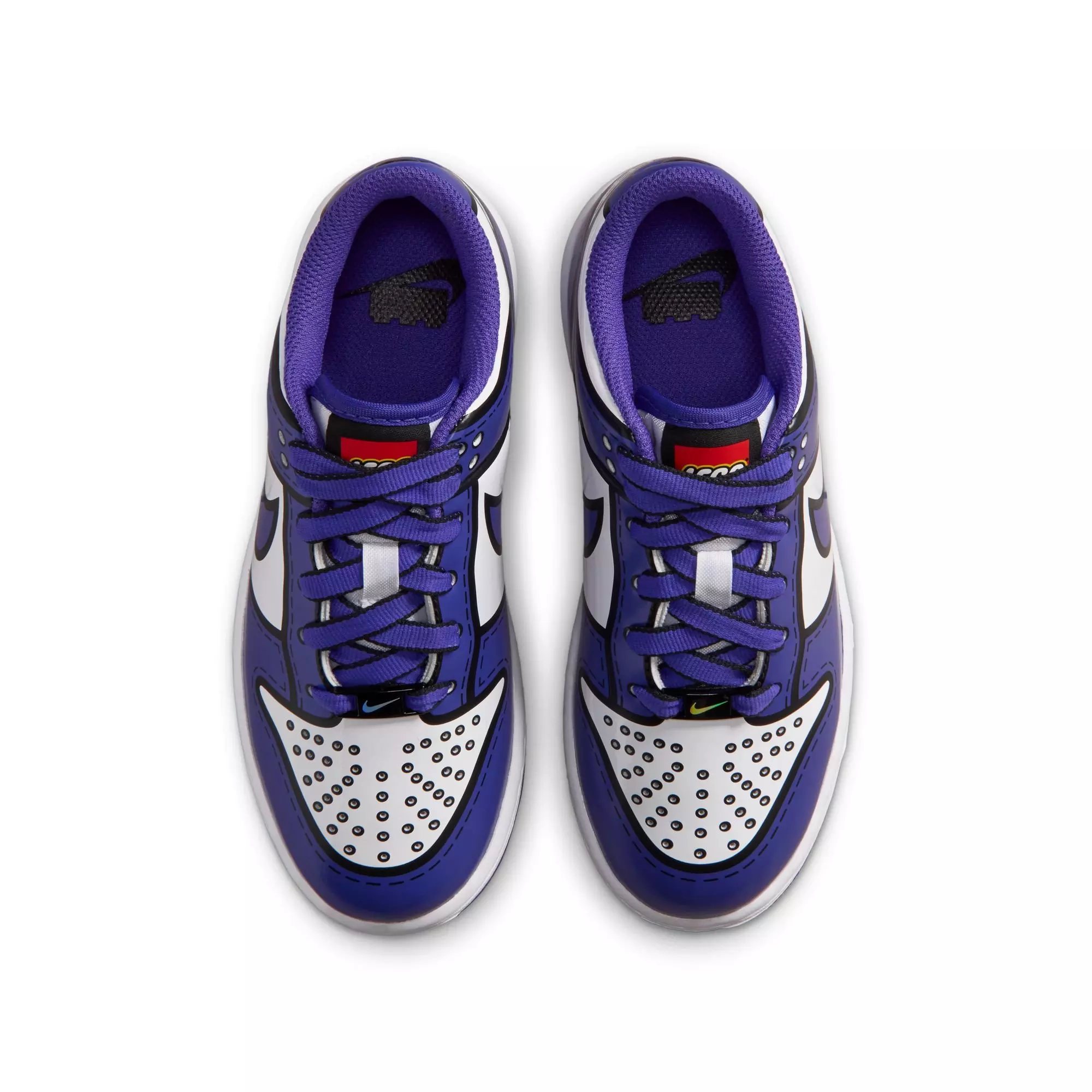 Nike Dunk Low x LEGO Collection "Bright Concord" Preschool Kids' Shoe - WHITE/BRIGHT CONCORD/RUSH RED