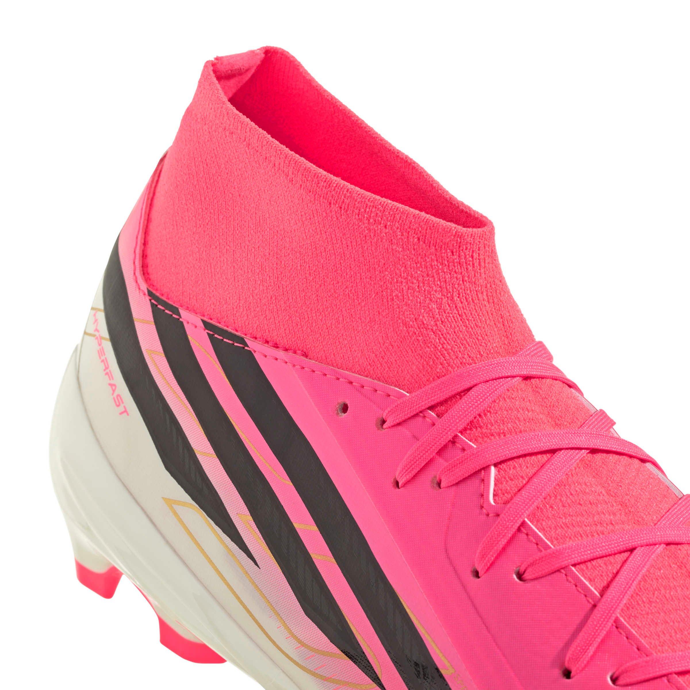adidas F50 HyperFast League Mid FG "World Cup" Men's Soccer Cleat - SOLAR TURBO/CORE BLACK/GOLD METALLIC Thumbnail View 9