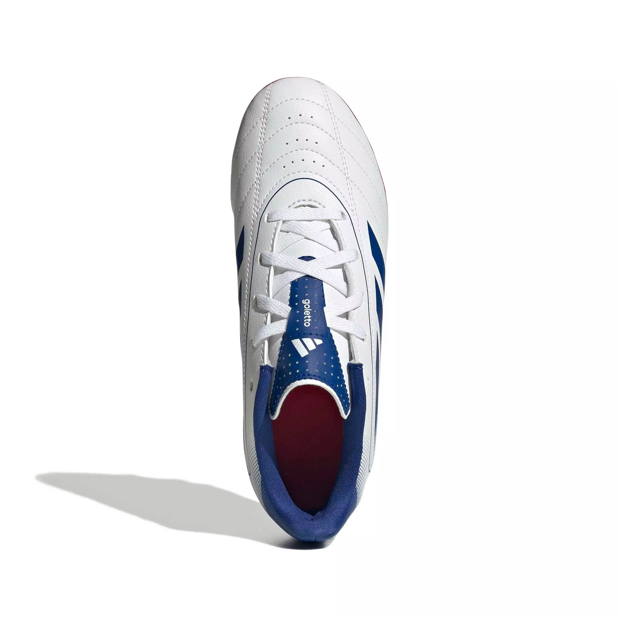 adidas Goletto IX FG/MG "White/Team Royal Blue/Scarlet" Preschool Kids' Soccer Cleat - WHITE/RED/BLUE