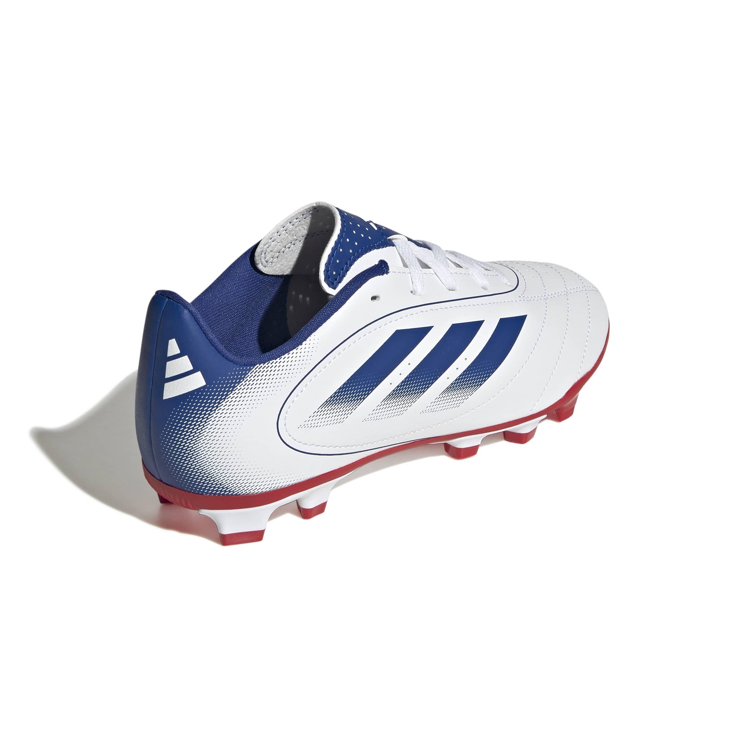 adidas Goletto IX FG/MG "White/Team Royal Blue/Scarlet" Preschool Kids' Soccer Cleat - WHITE/RED/BLUE