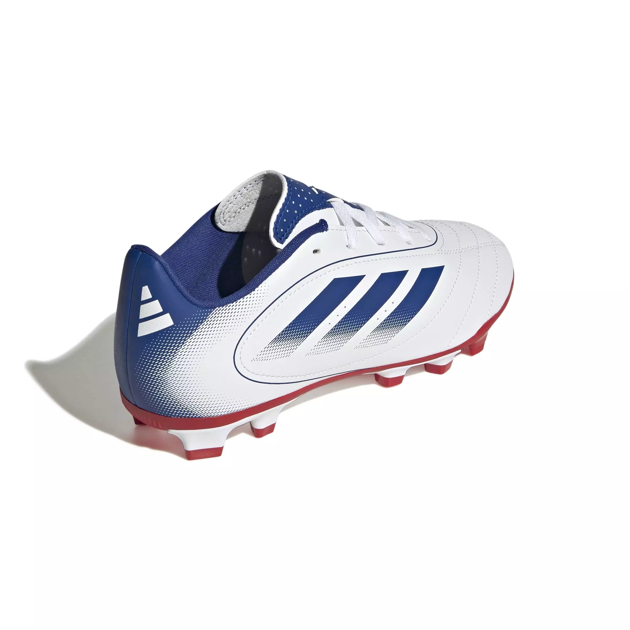 adidas Goletto IX FG/MG "White/Team Royal Blue/Scarlet" Preschool Kids' Soccer Cleat - WHITE/RED/BLUE